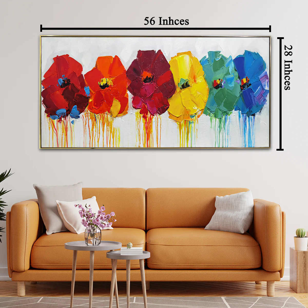 Abstract Prism 100% Hand Painted Wall Painting (With Outer Floater Frame) - Image 2