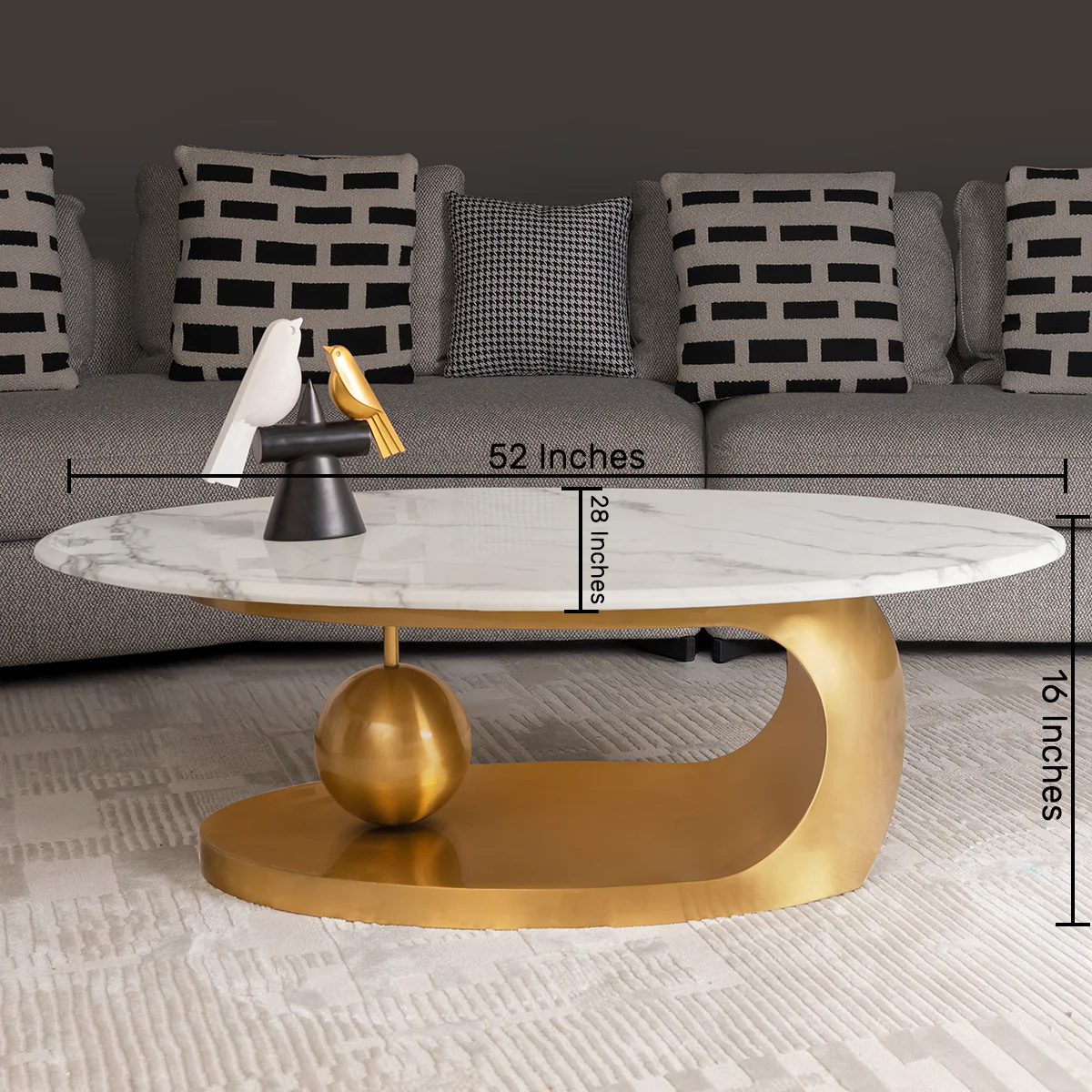 Amara Gold Base Round Accent Table - Gold (Stainless Steel) (N) - Image 3