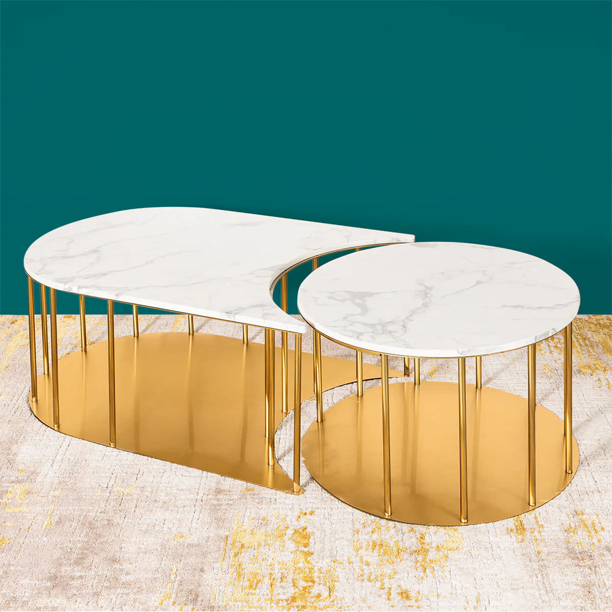 Aristocrat Aura Centre Table Design For Home - Set of 2 (Stainless Steel) - Image 5