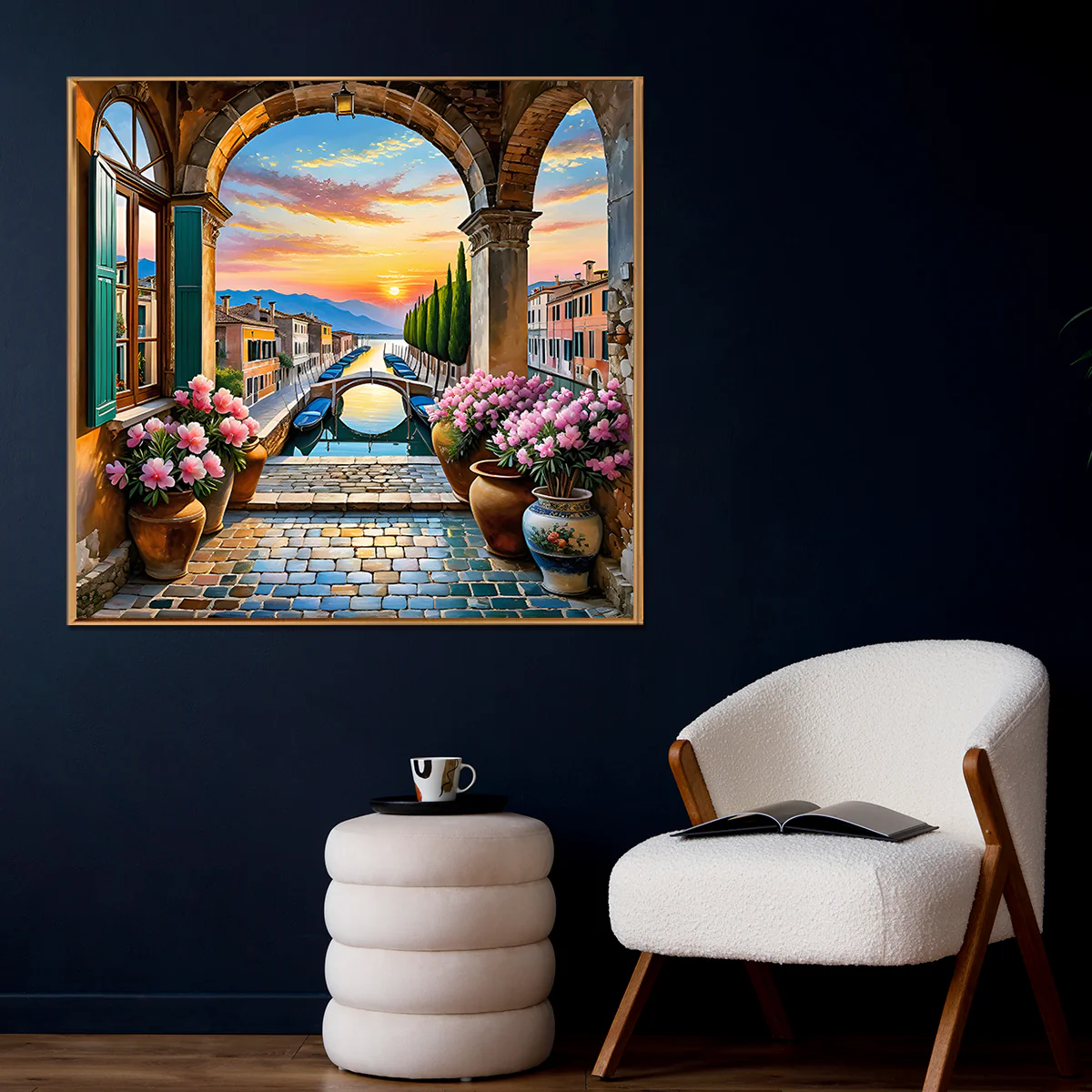 Blooming Sunset Pathway Canvas Wall Art Print