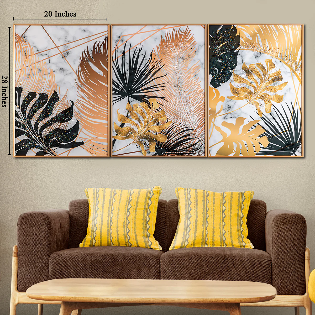 Botanical Bay Framed Crystal Online paintings - Set of 3 - Image 4