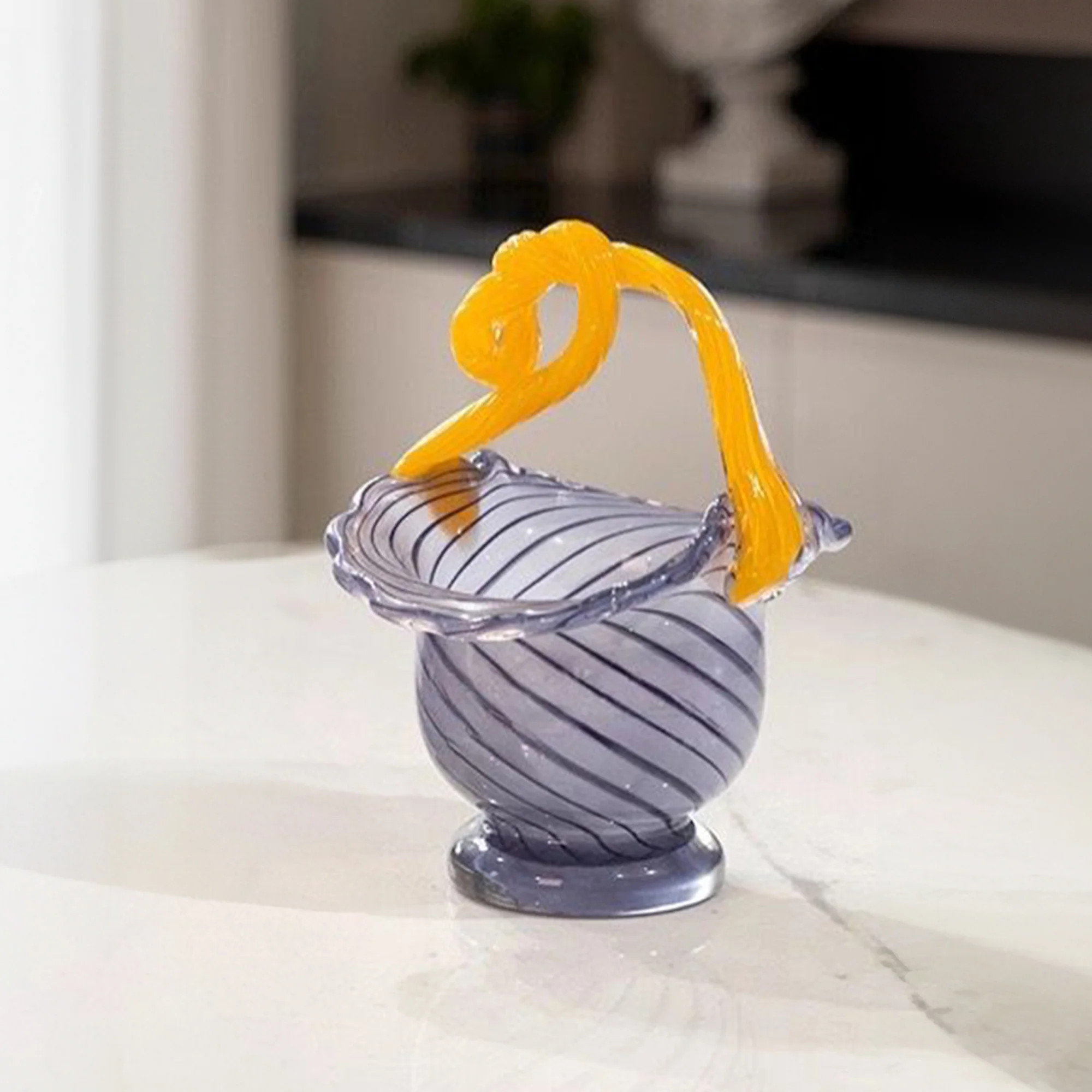 Citrus Ribbon Handblown Glass Decorative Vases and Showpieces