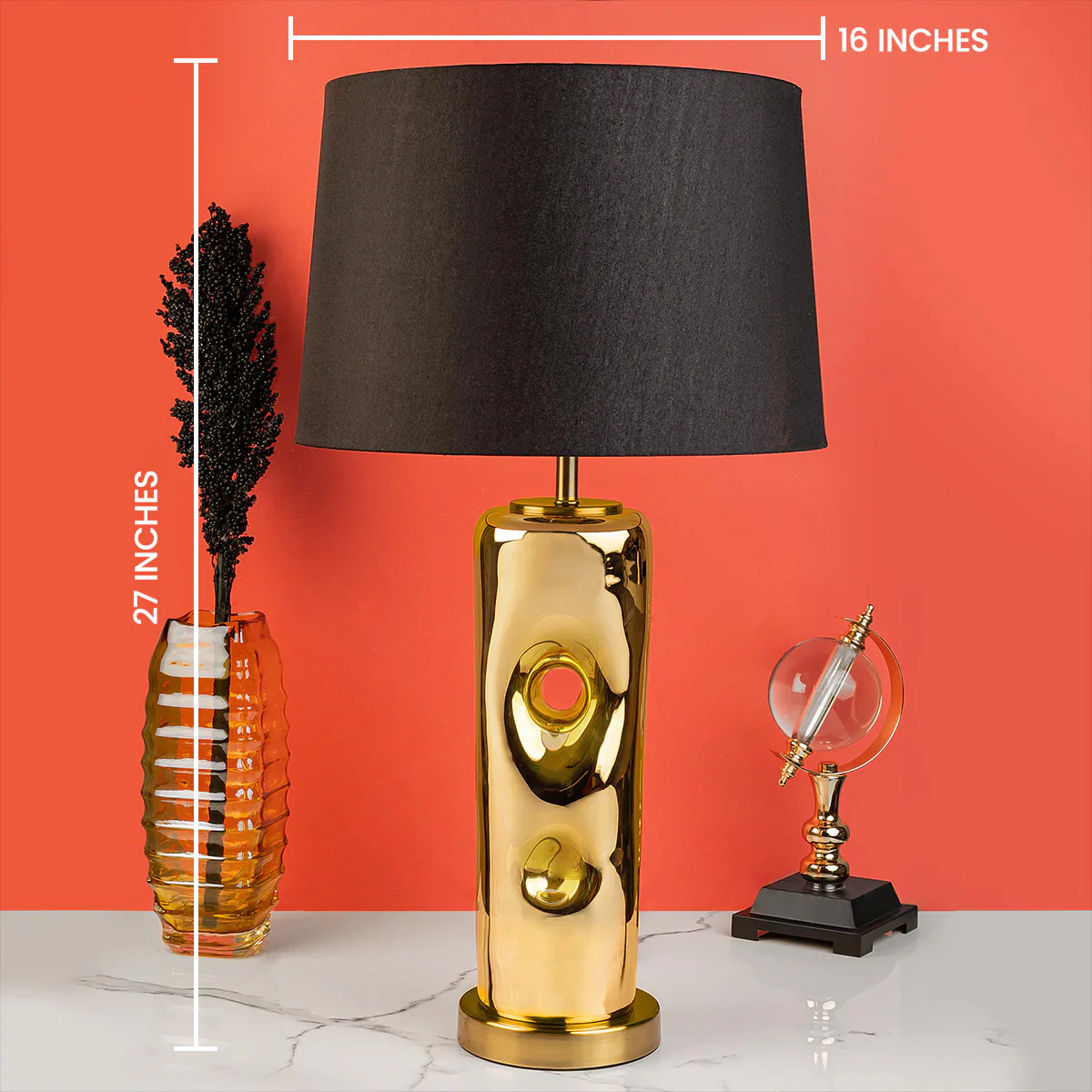Contemporary Gold Elliptical Table Lamp - Image 3