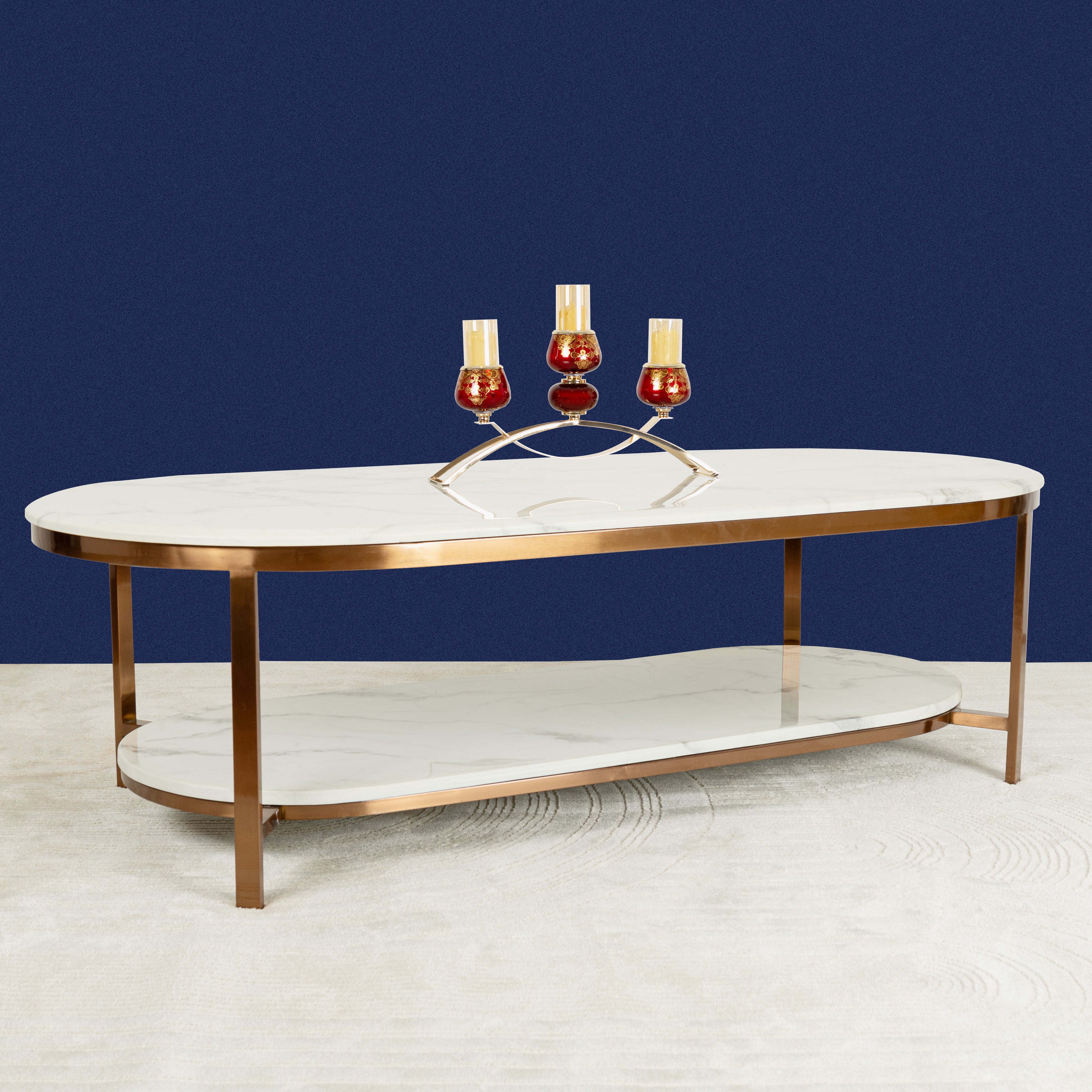 Whispering Essence Rose Gold Centre Table Design For Home (STAINLESS STEEL) - Image 4