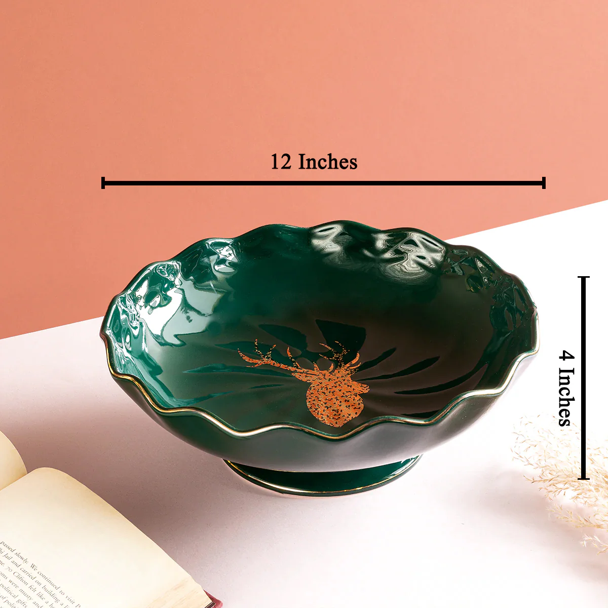 Coste Teal Green Ceramic Showpiece and Serveware - Image 2