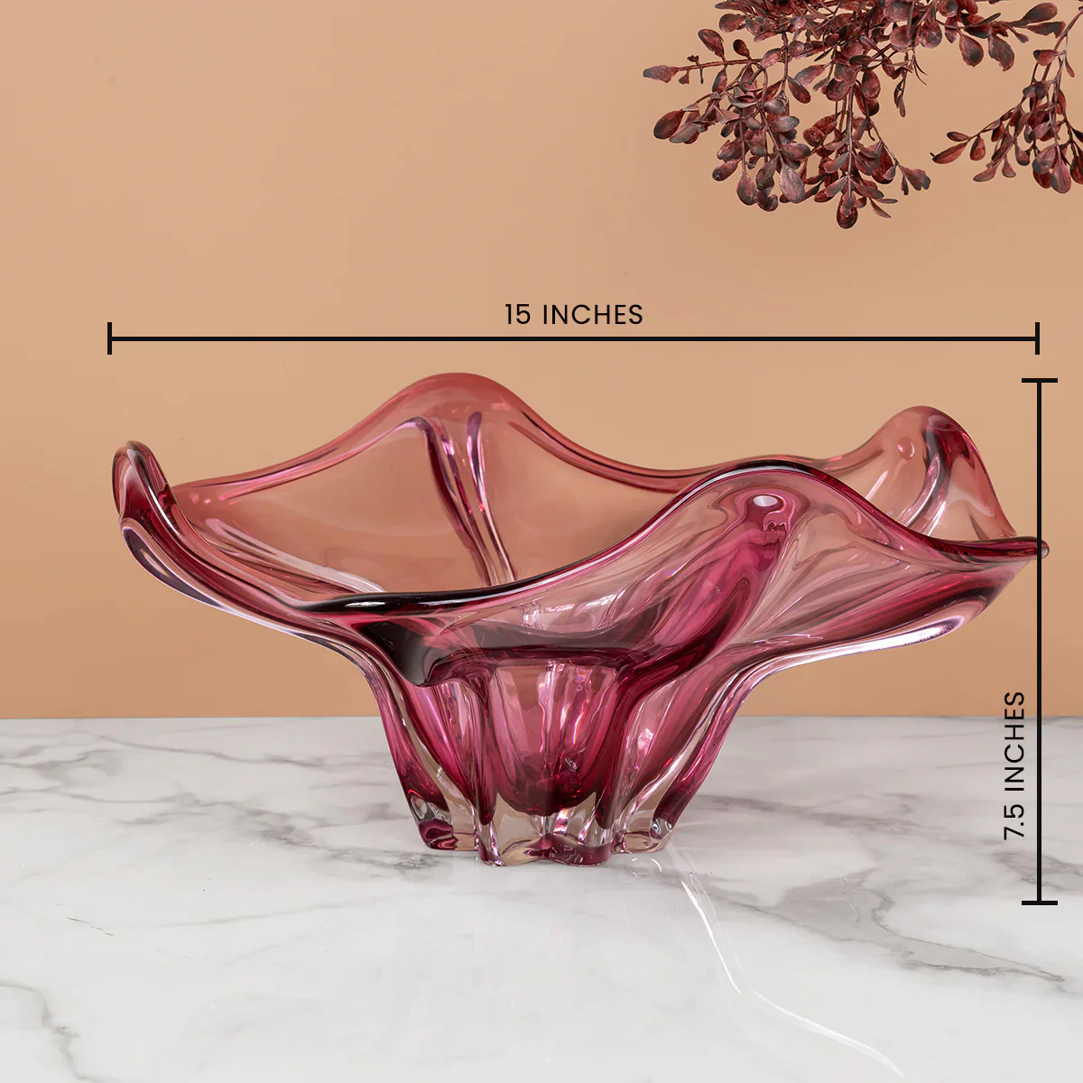 Crimson Charm Handblown  Glass Vase & Decorative showpiece - Image 2
