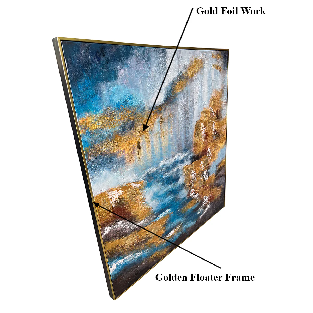 Dancing with Shadows Handpainted Art Wall Painting (With outer Floater Frame) (40 x 40 Inches) - Image 3