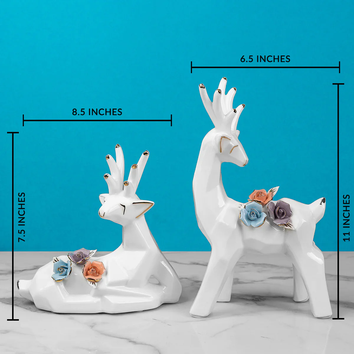 Deer Love Connection Ceramic Decorative Showpiece - Image 2