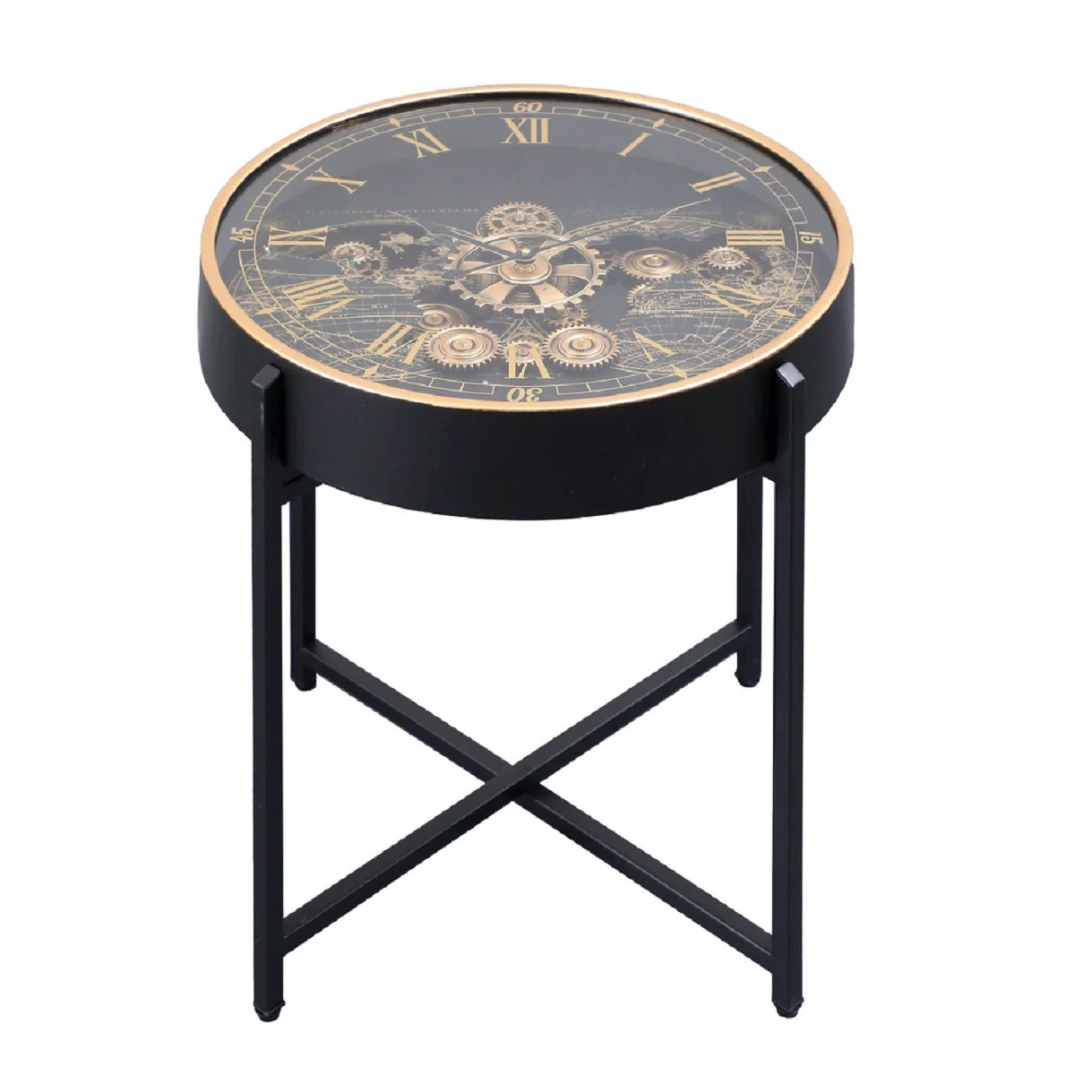 Dial Craft Luxe Tea Table Clock With Moving Gear Mechanism (Steel Body) - Image 3