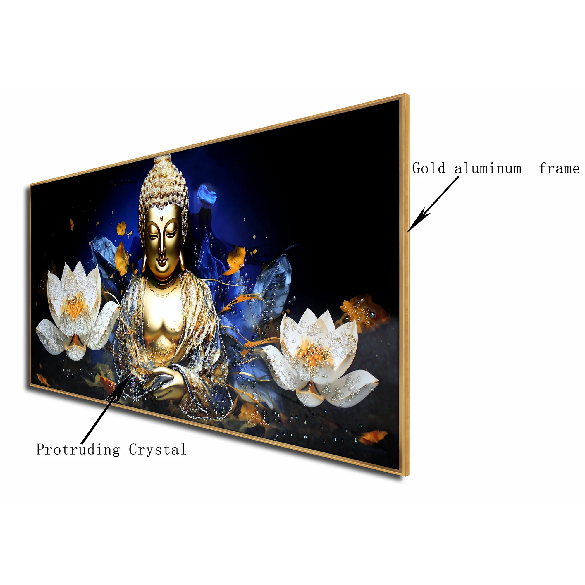 Enlightened Buddha's Oasis Crystal Glass Painting - Image 3