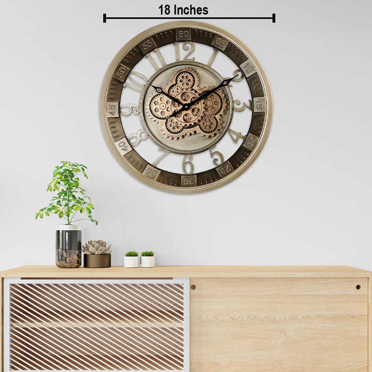 Epoch Elegance Luxury Designer Watches Wall Clock Online With Moving Gear Mechanism Buy Wall Clock Online (Steel Body) - Image 2