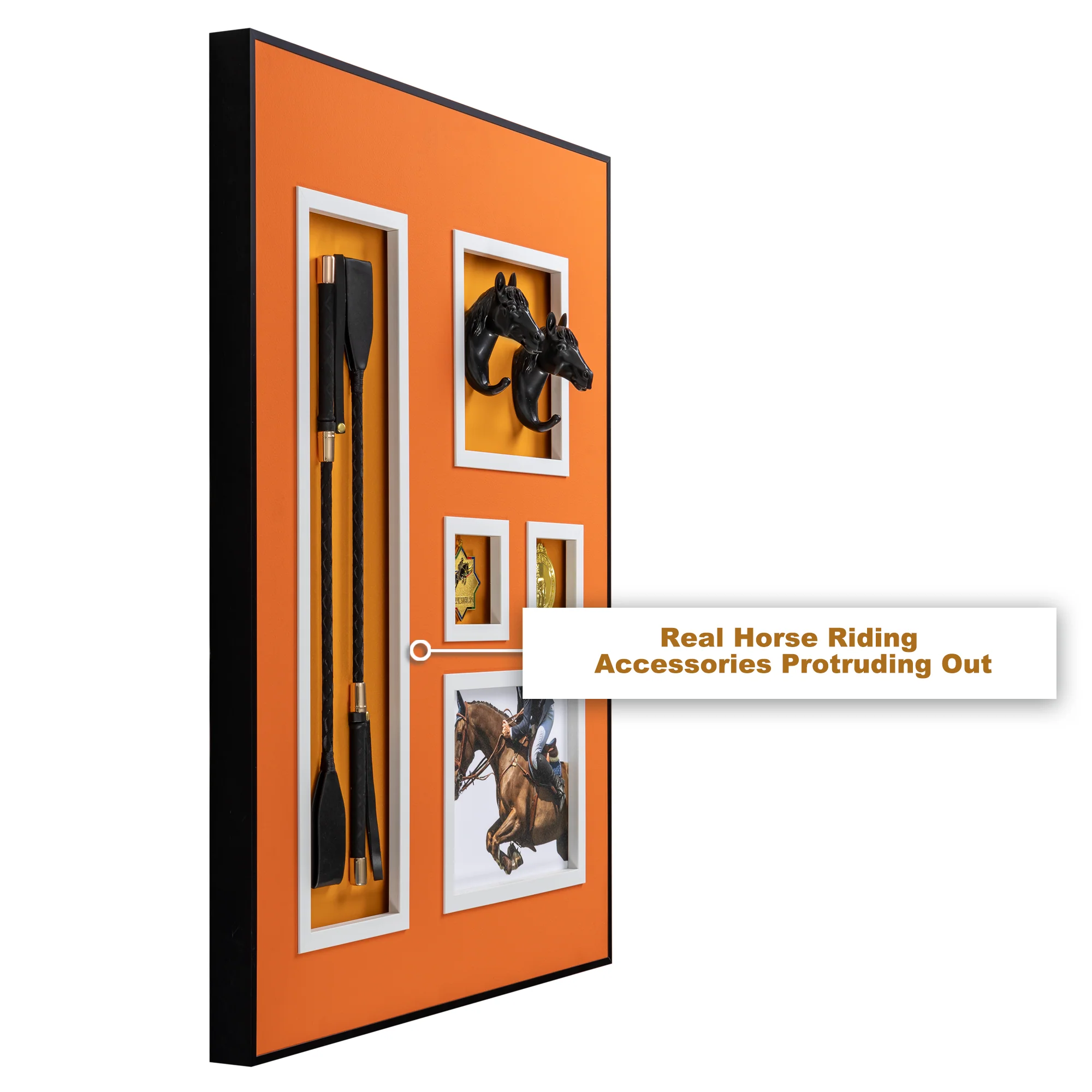 Equestrian Enthusiasts Pop Art Shadow Box - Orange - Image 3