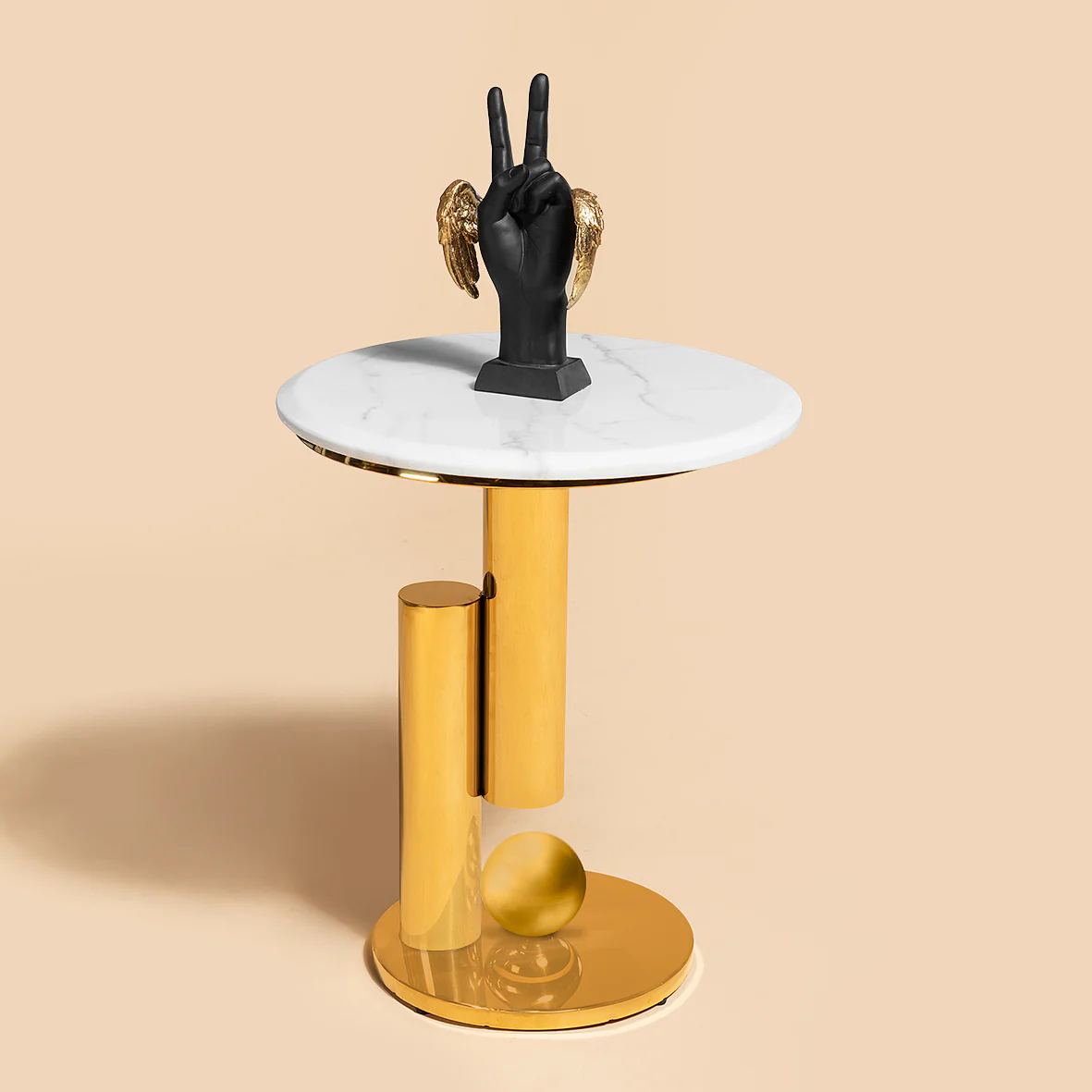 Ethereal Haven Side Table (Stainless Steel) - Gold - Image 5