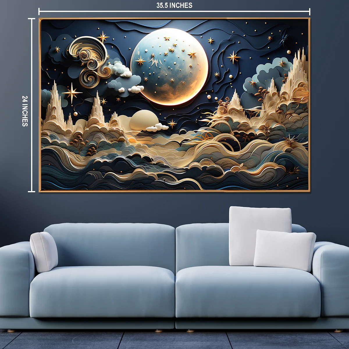 Full Moon Night  Canvas Painting for Wall Art - Image 2