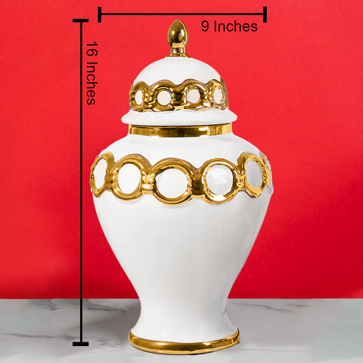 Gilded Blossom Ceramic Vase & Home Decoration Items - Big - Image 2