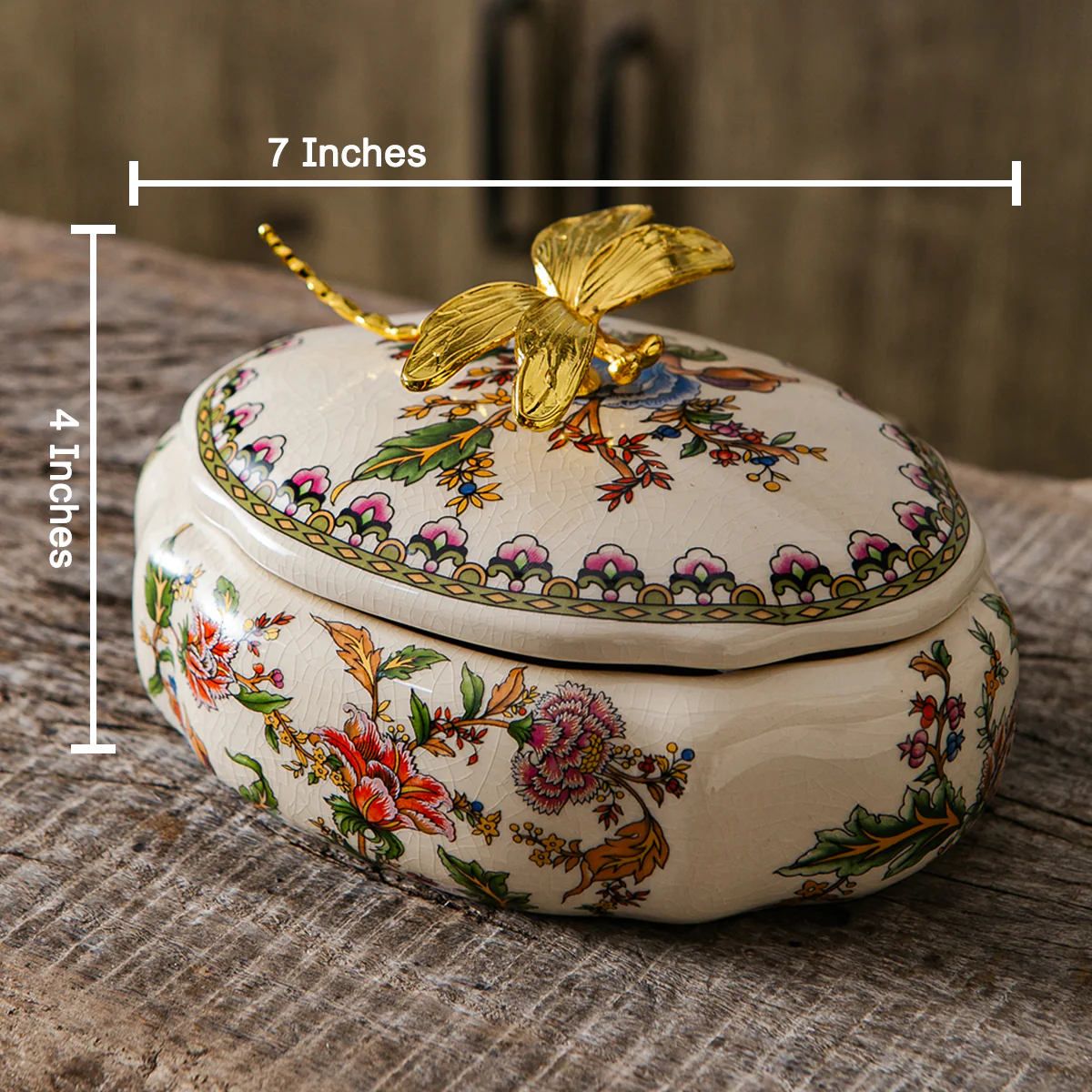Golden Butterfly Blossom Jar & Showpiece & Item for Home Decoration - Image 3