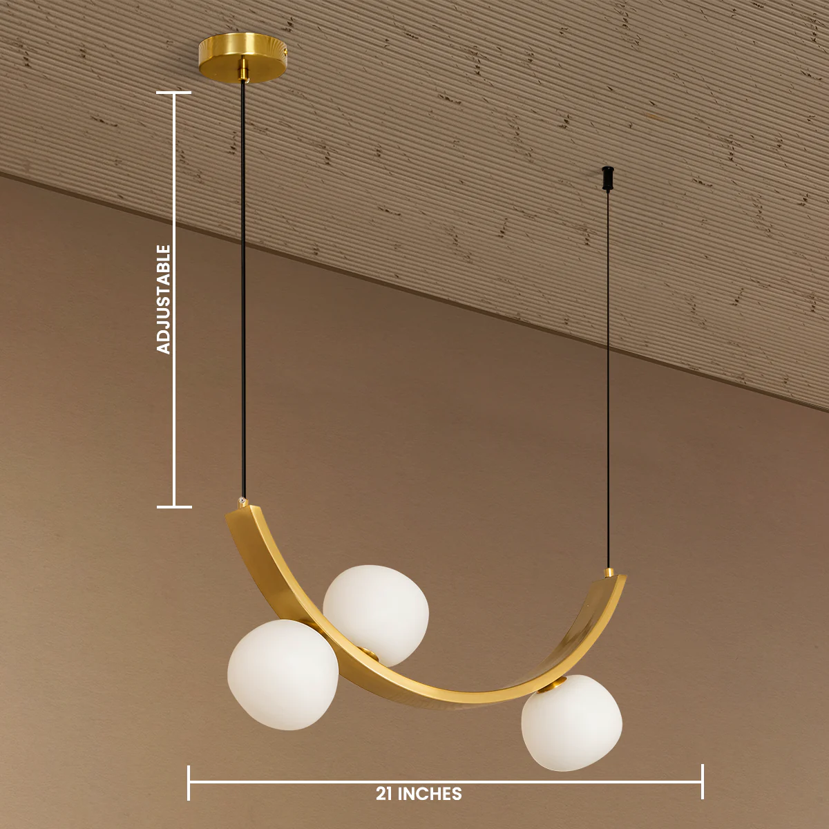 Golden Curve Pendant Light for Living Room - Image 3
