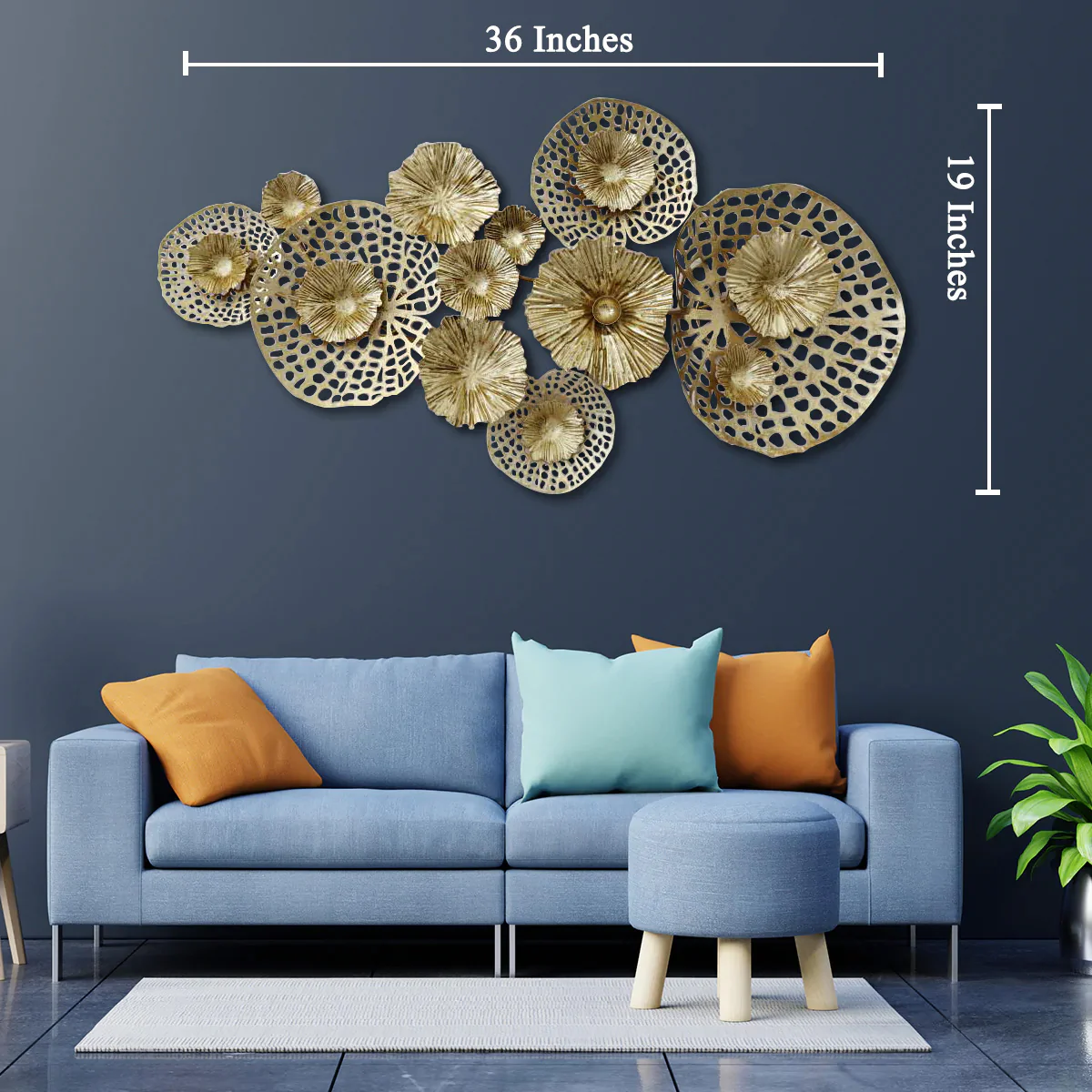 Golden Ecstasy Contemporary Metal Wall Art Panel - Image 2