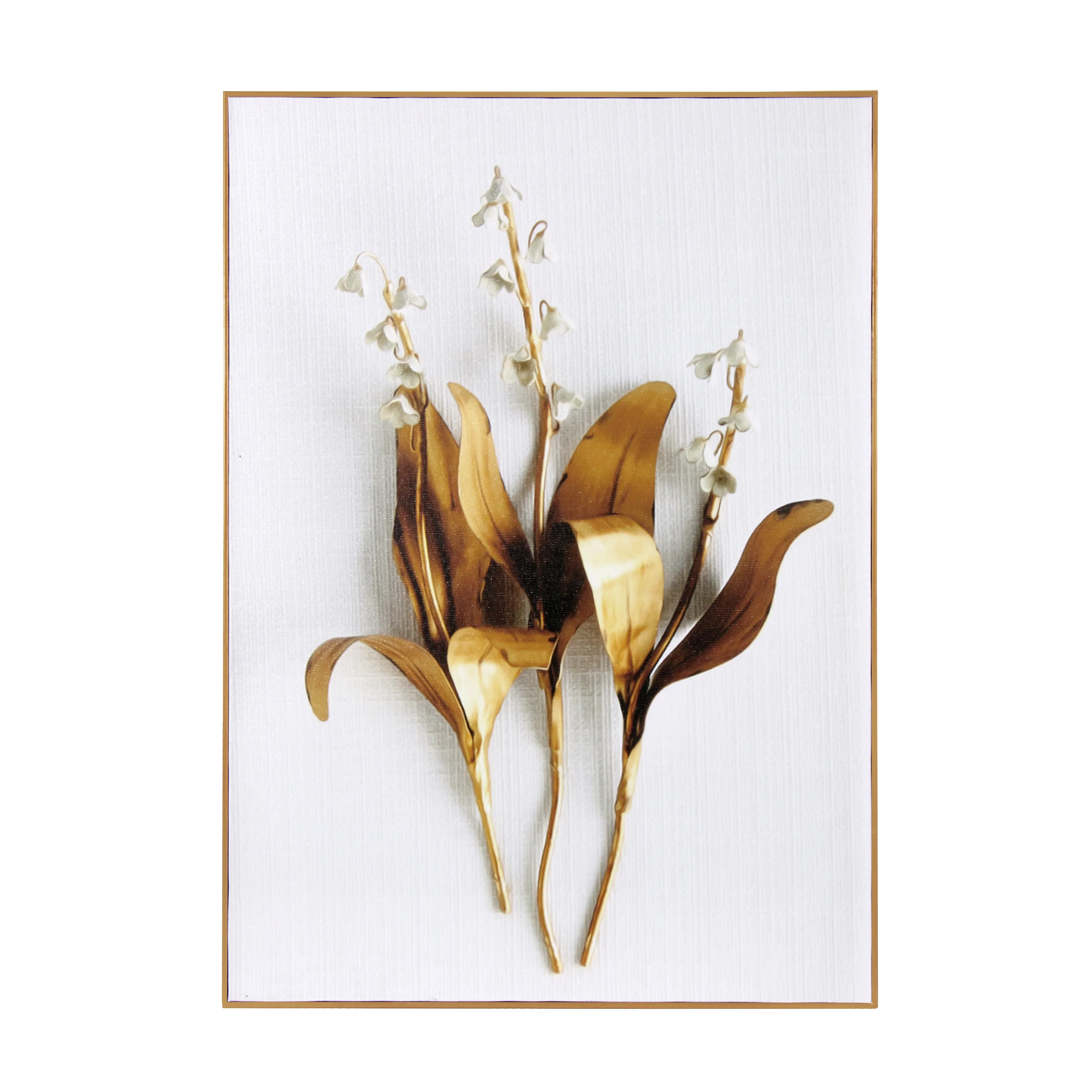 Printed Golden Leaves Framed Canvas Print - Image 5