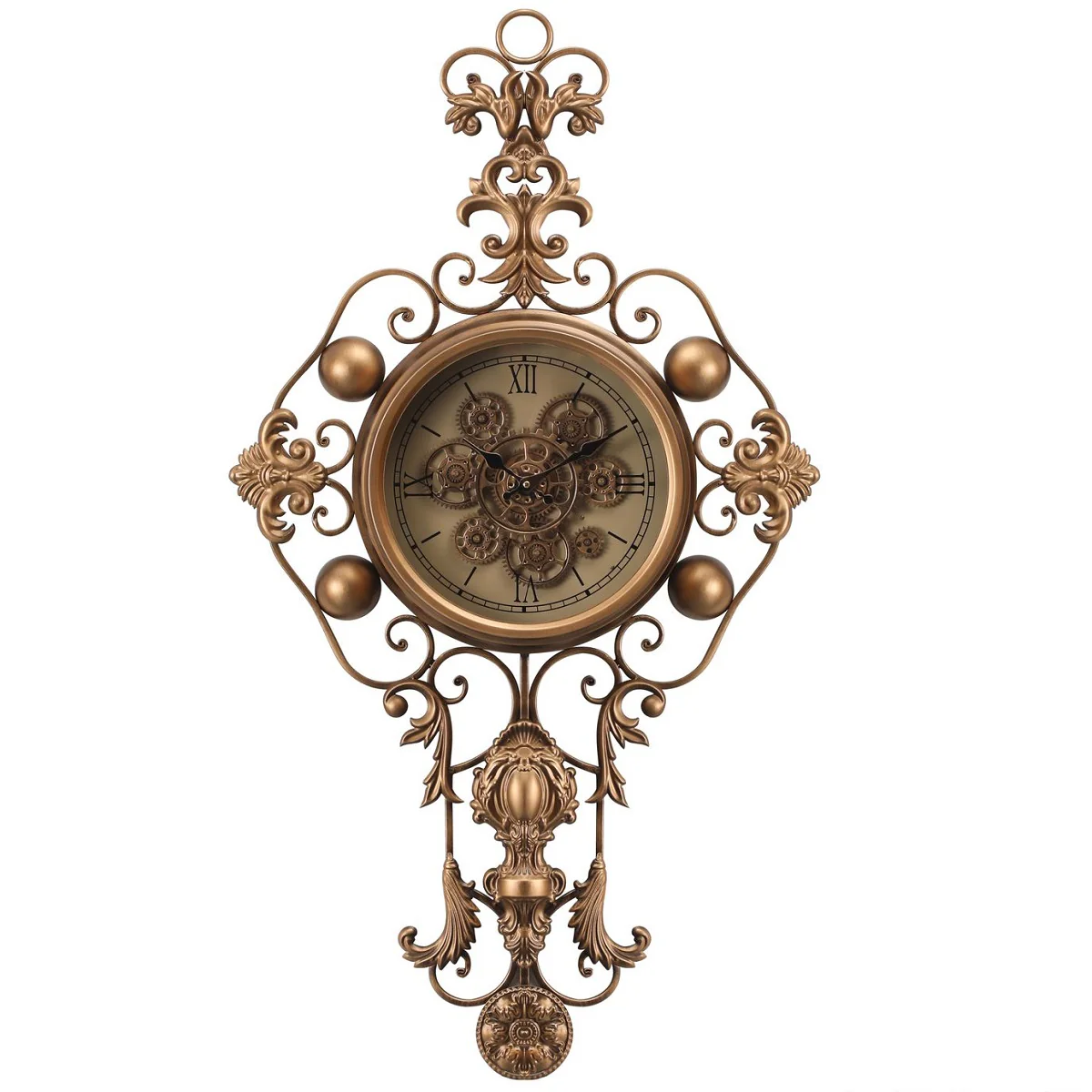 Grand Florentine Luxury Designer Wall Clock With Moving Gear Mechanism Buy Wall Clock Online (Steel Body) - Image 3