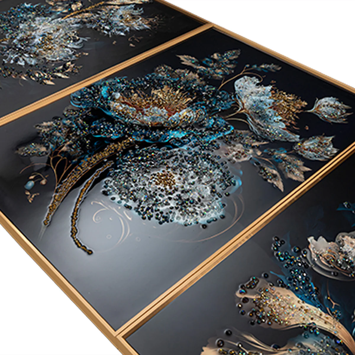 Heavenly Flora Crystal Glass Decorative Wall Painting for Home Decor - Set of 3 - Image 3