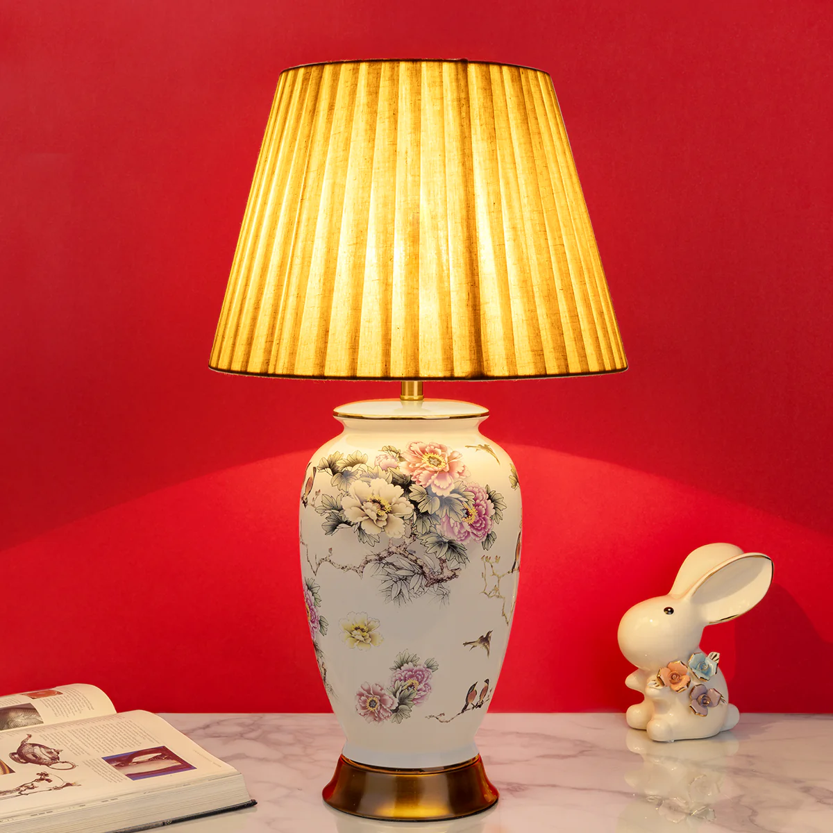 Illuminating Grace Ceramic Table Lamp for Study - Image 2