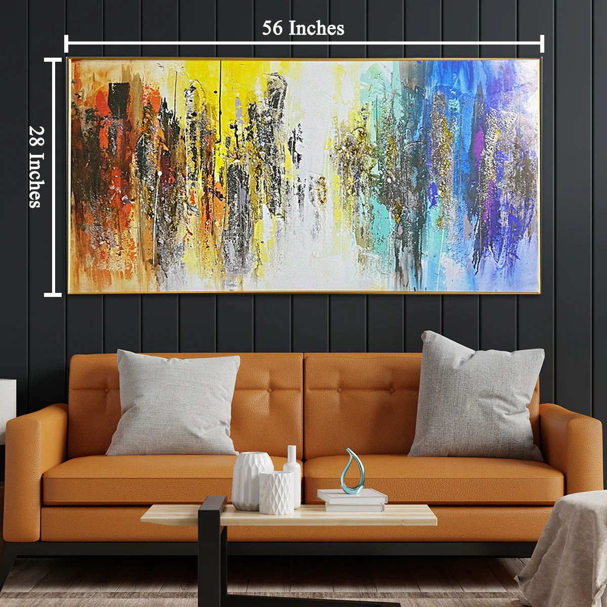 Its a Colourful World Abstract Framed Crystal Glass Art Wall Painting - Image 5