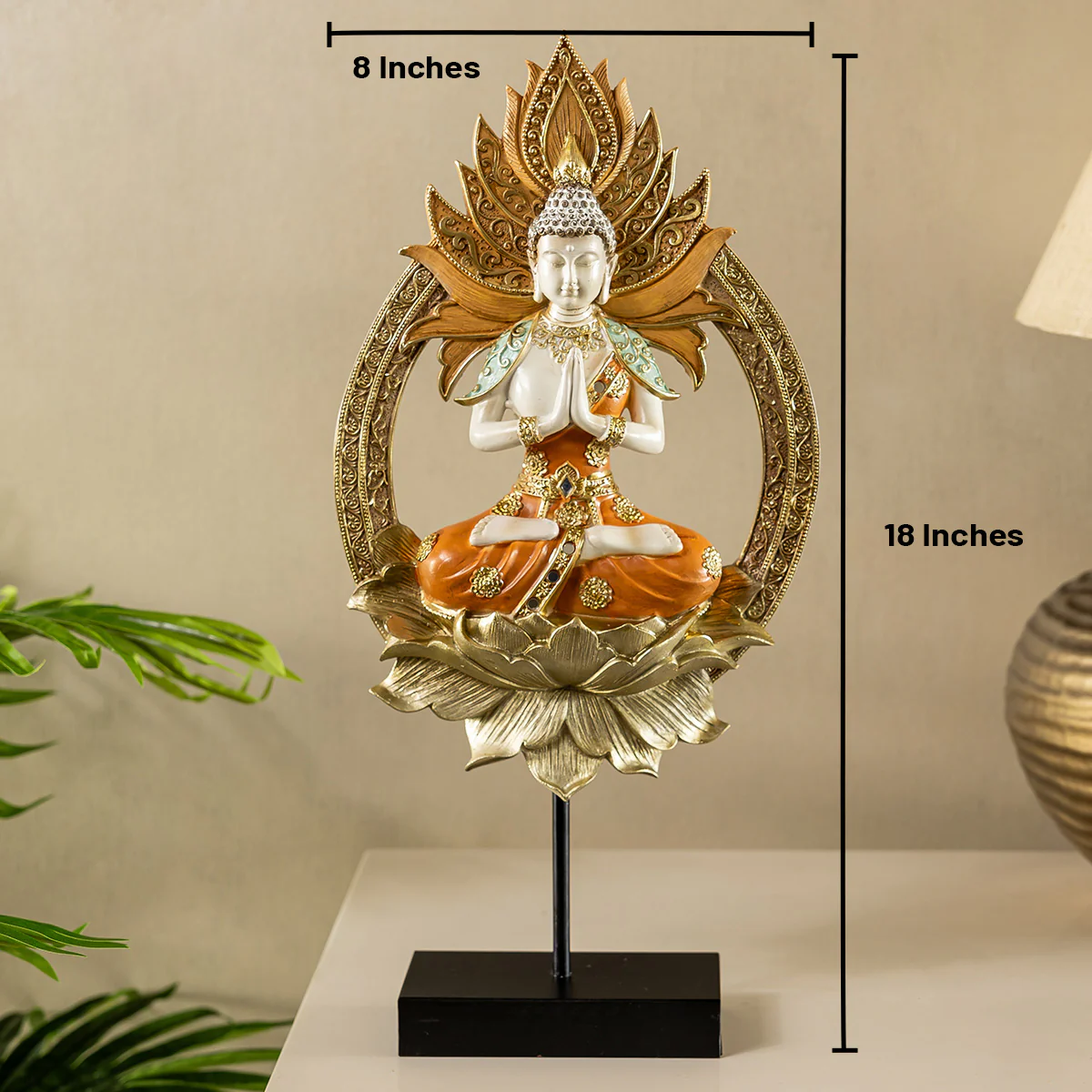 Lotus Meditation of Buddha Home Decoration Showpiece - Image 2