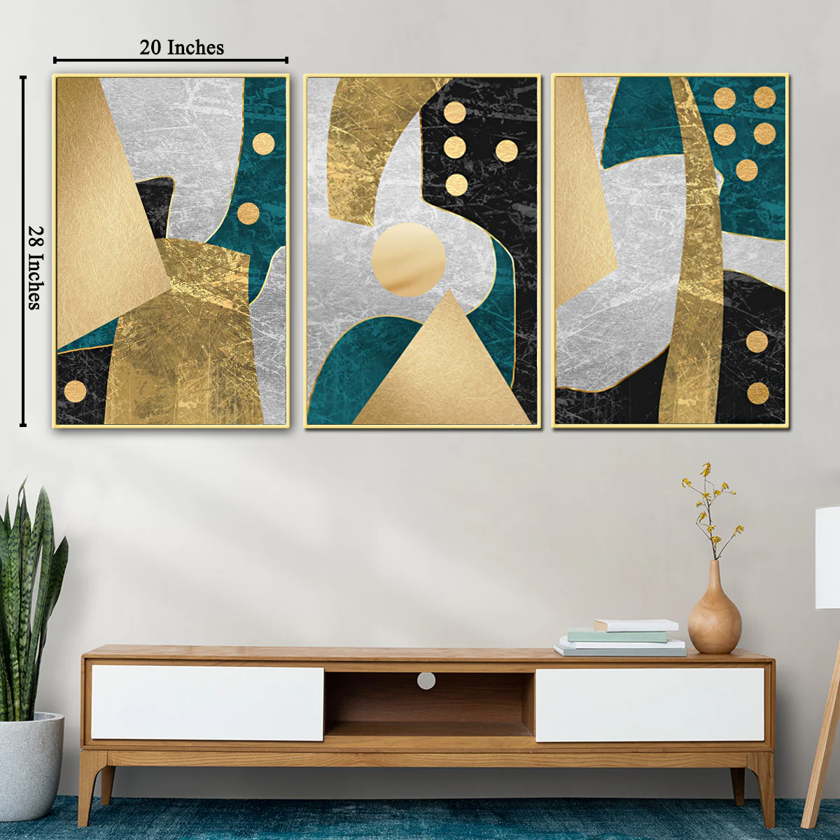 Love in abstraction Framed Canvas Print - Set of 3 - Image 2