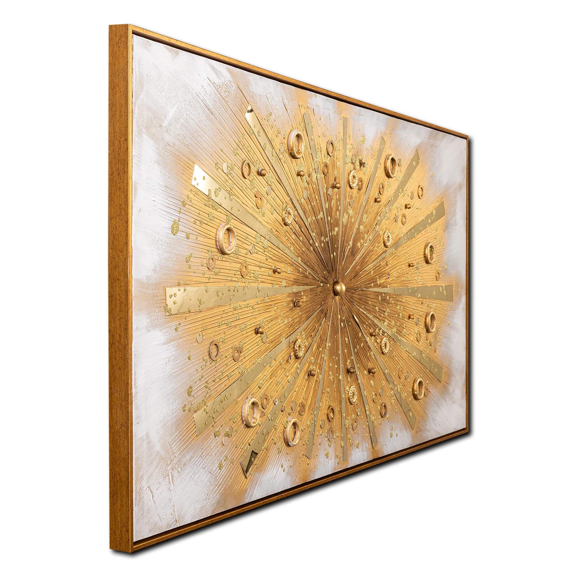 Luminous Fusion Golden Rays 100% Hand Painted Wall Painting for Home & Wall Decor Online Paintings - Image 3