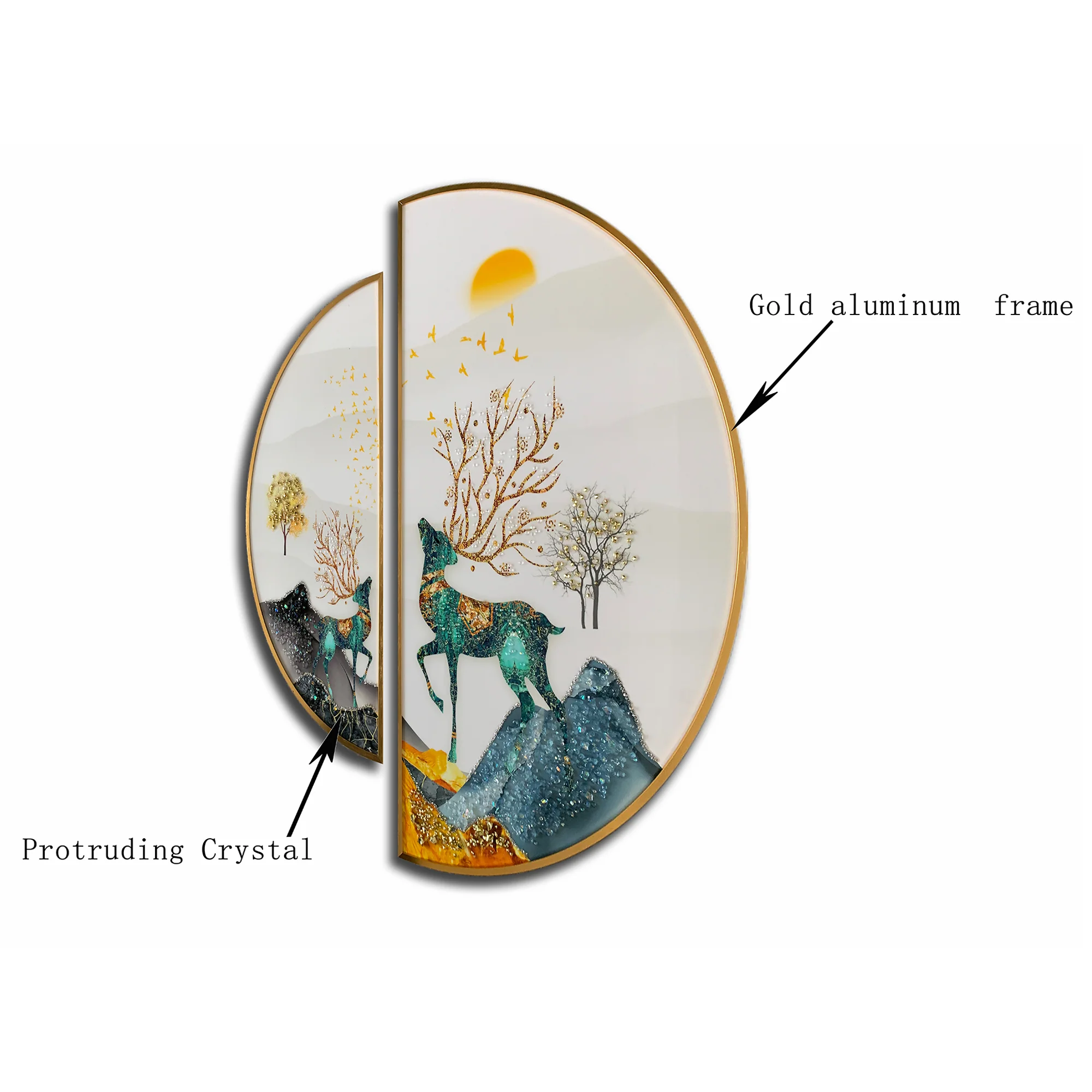 Luminous Lagoon Crystal Glass Painting - Image 3