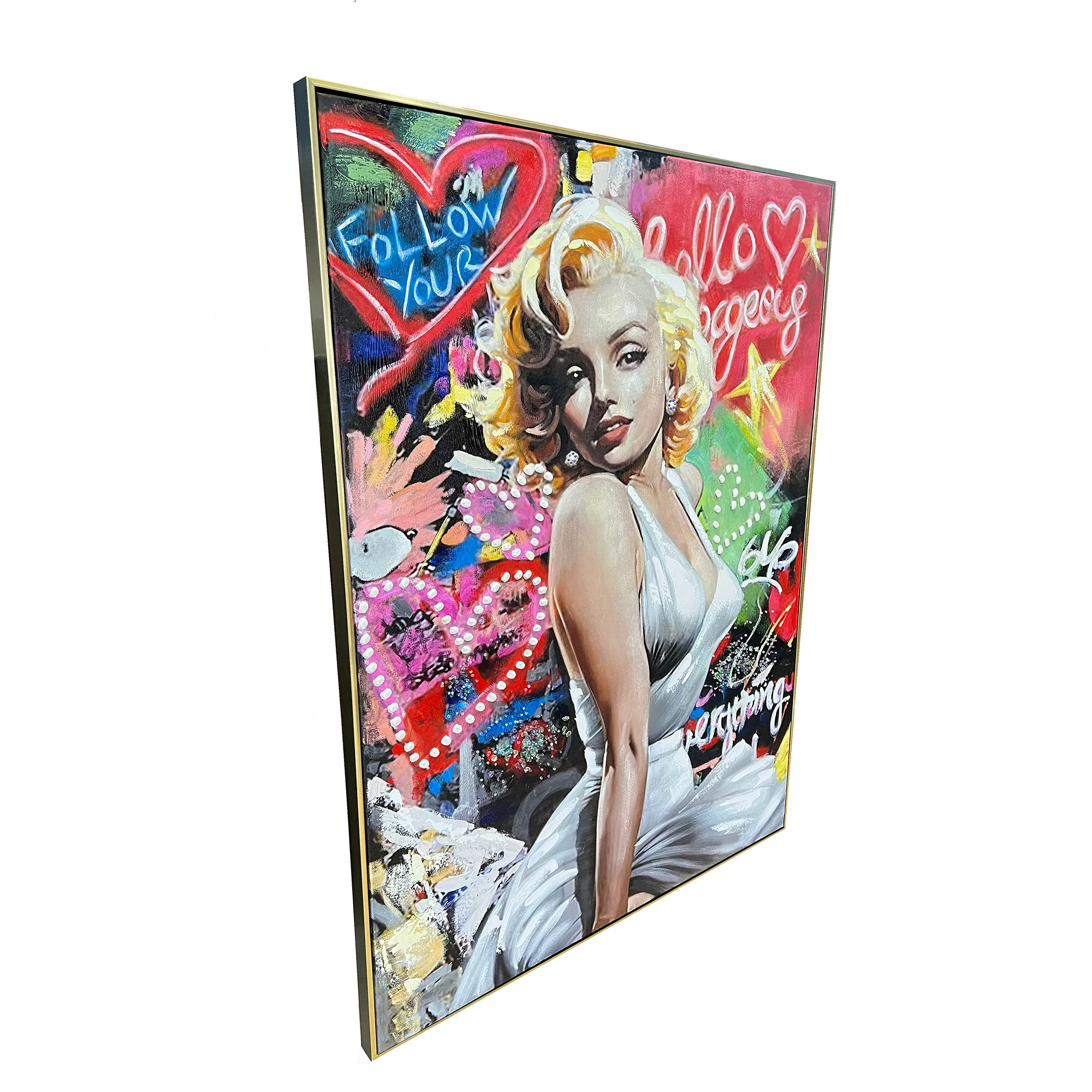 Marilyn's Timeless Charm Hand painting painting for home Wall (With Outer Floater Frame) (47x35.5 Inches) - Image 3