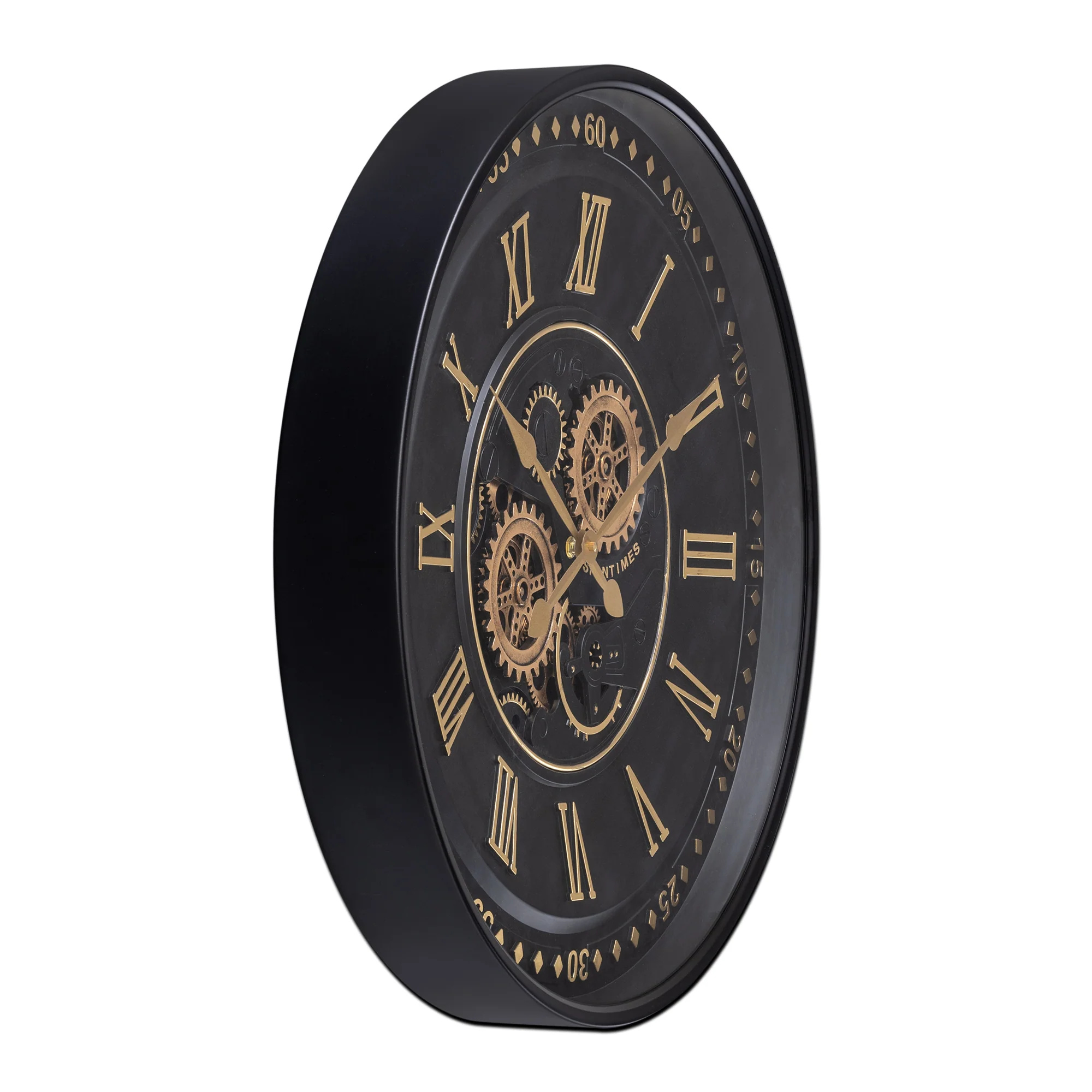Midnight Dial Luxury Designer Wall clocks for the Home With Moving Gear Mechanism (Steel Body) - Image 3