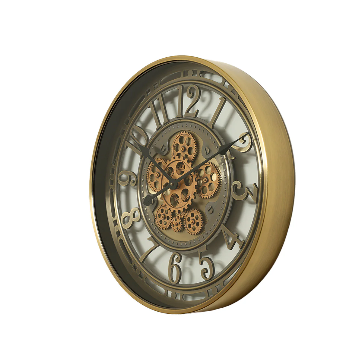 Minute Master Luxury Designer Watches Wall Clock Online With Moving Gear Mechanism Buy Wall Clock Online (Gold) (Steel Body) - Image 4