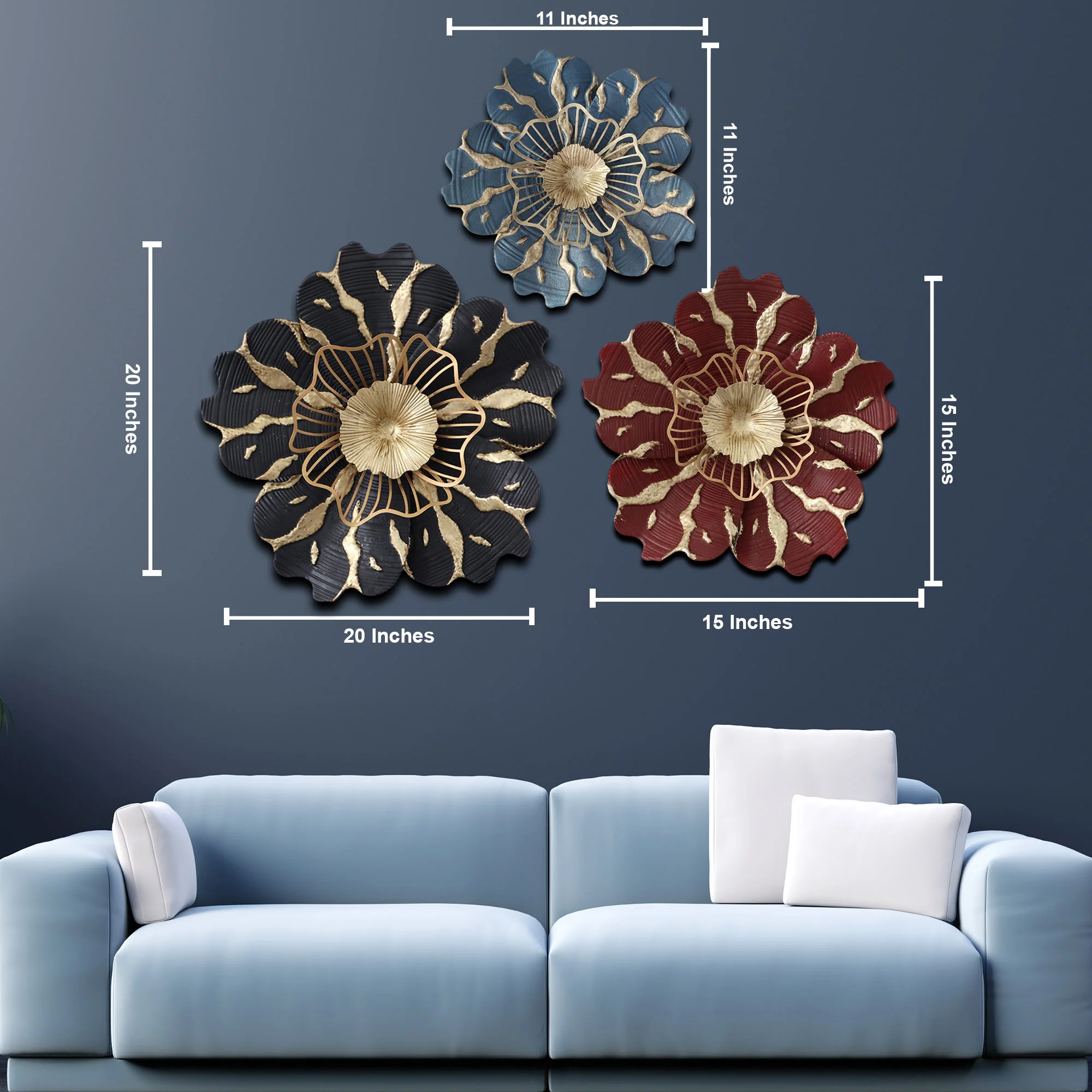 Nature's Symphony Metal Wall Art - Set of 3 - Image 2