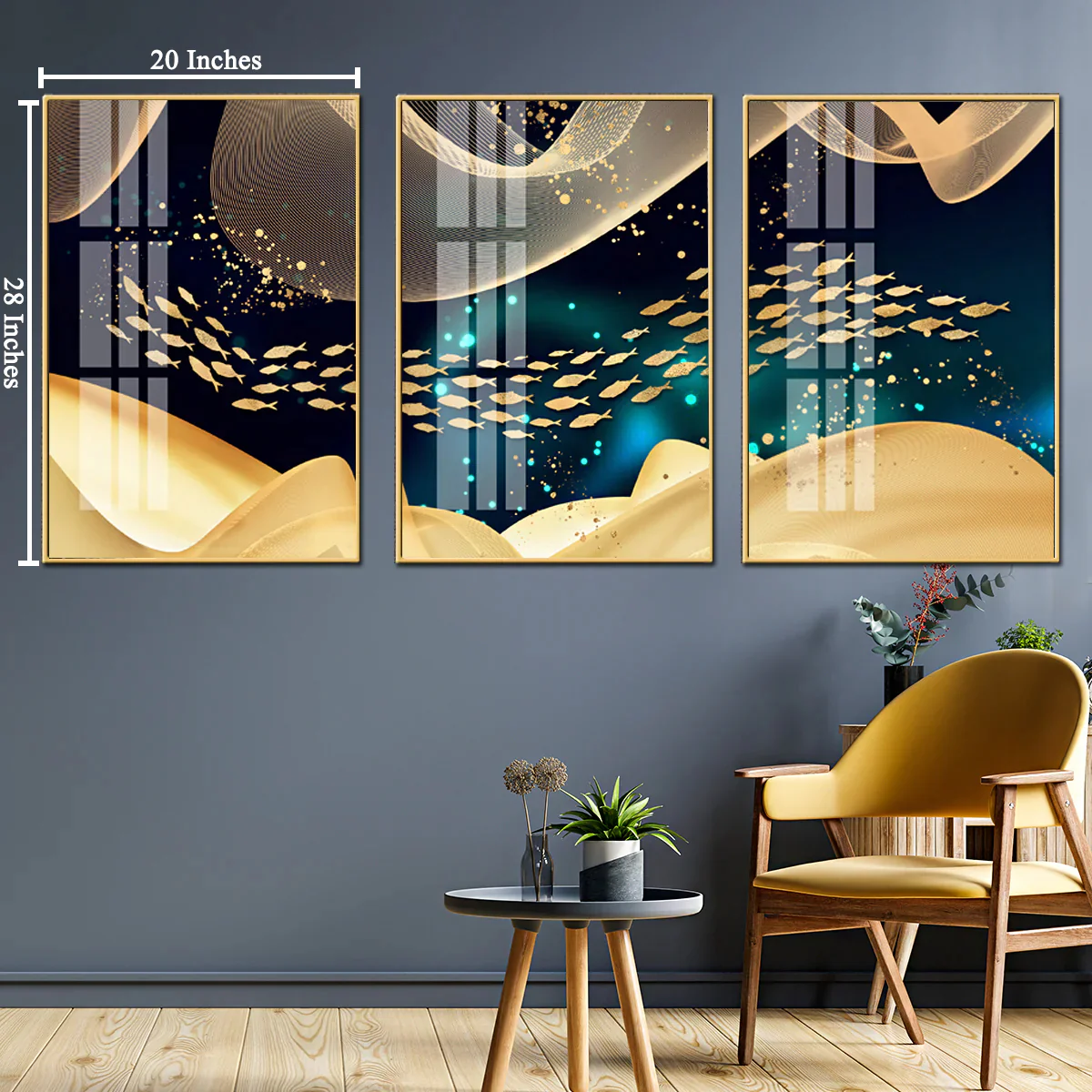 Ode to Joy Framed Canvas Wall Paintings - Set of 3 - Image 2