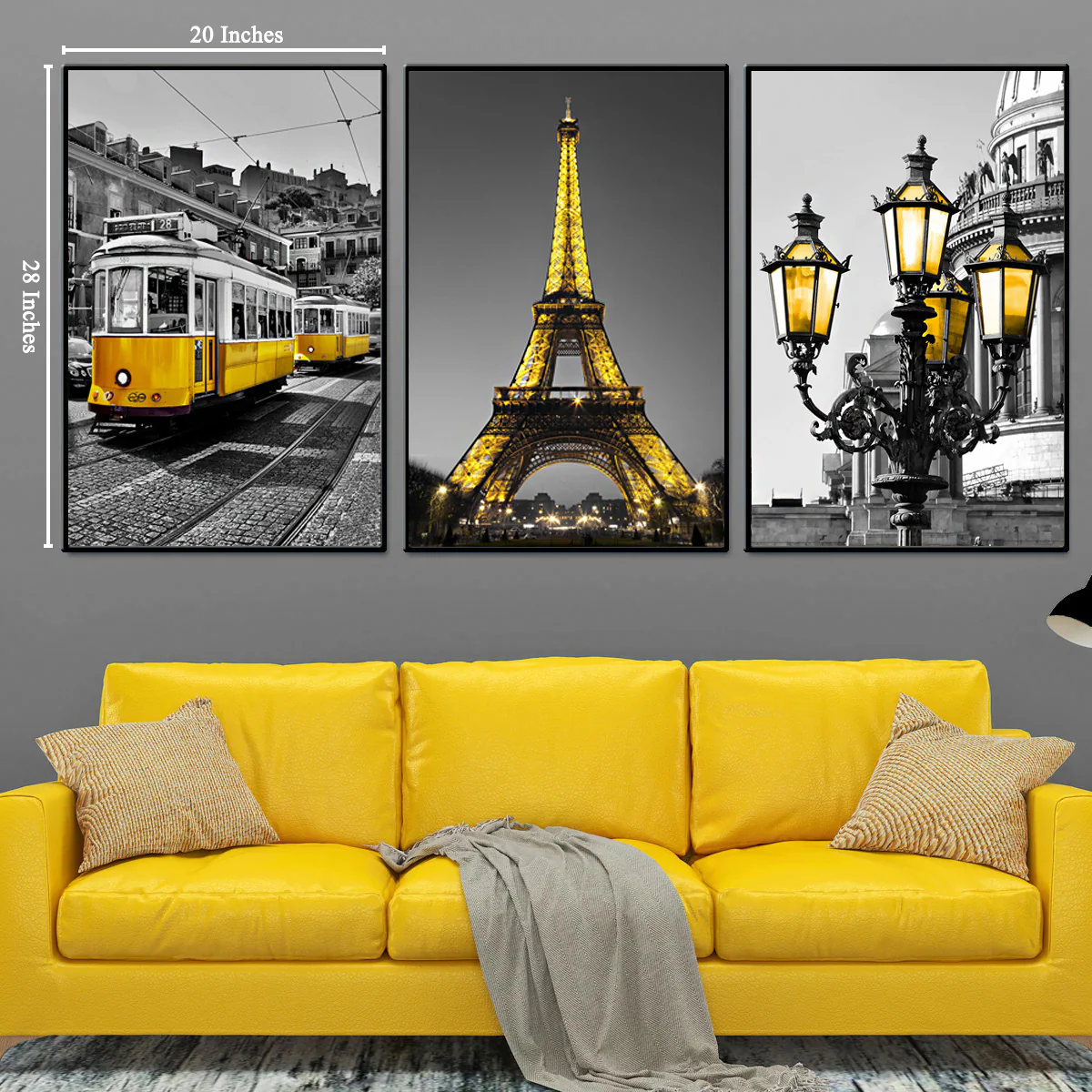 Parisian Grandeur Framed Canvas Print set of 3 - Image 2