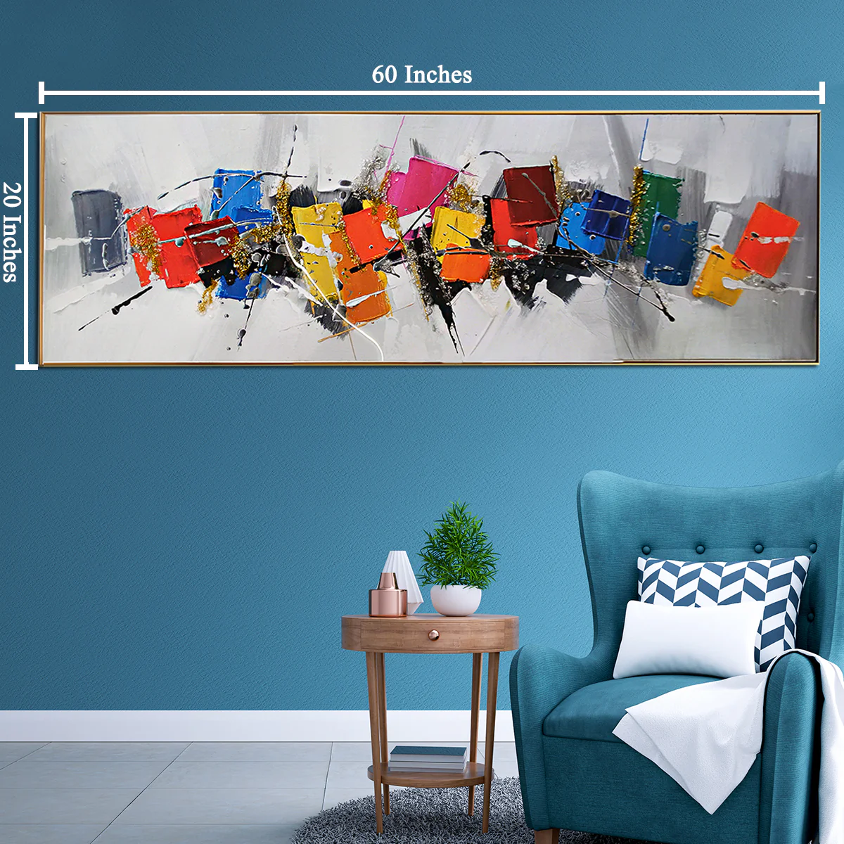 Rainbow in abstraction Framed Crystal Glass Art Wall Painting - Image 3