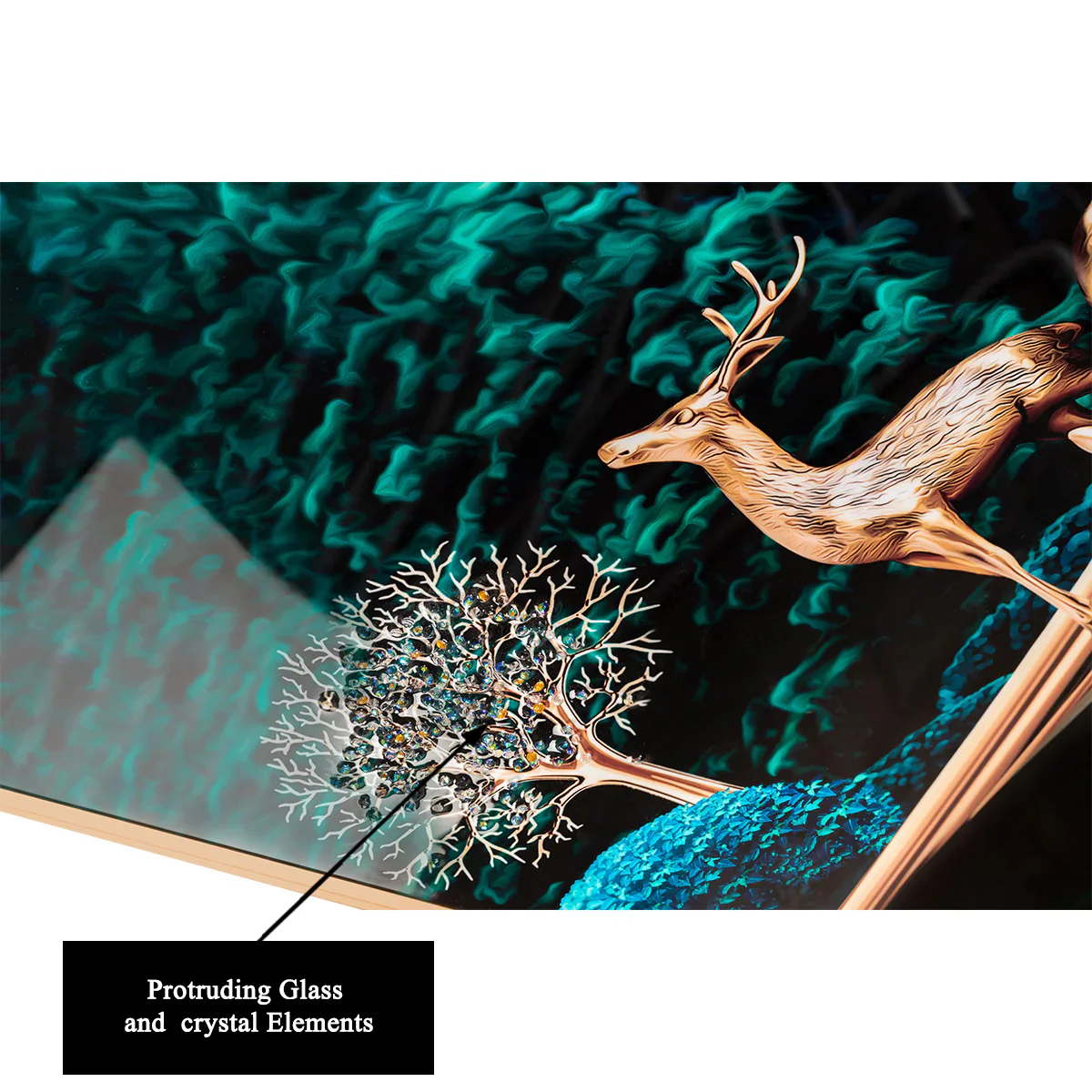 Rejoice with Nature Framed Crystal Glass Decorative Wall Painting Bedroom & Wall Decoration Items - Set of 3 - Image 3