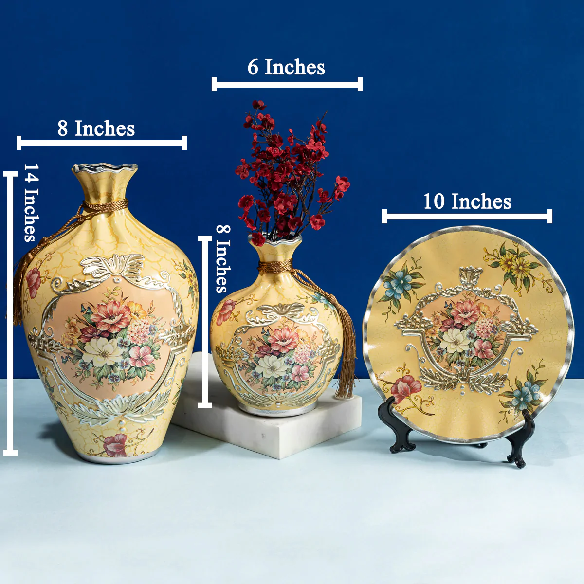 Riveting Rosebud Decorative Vases and Showpieces - Set of Three - Image 2