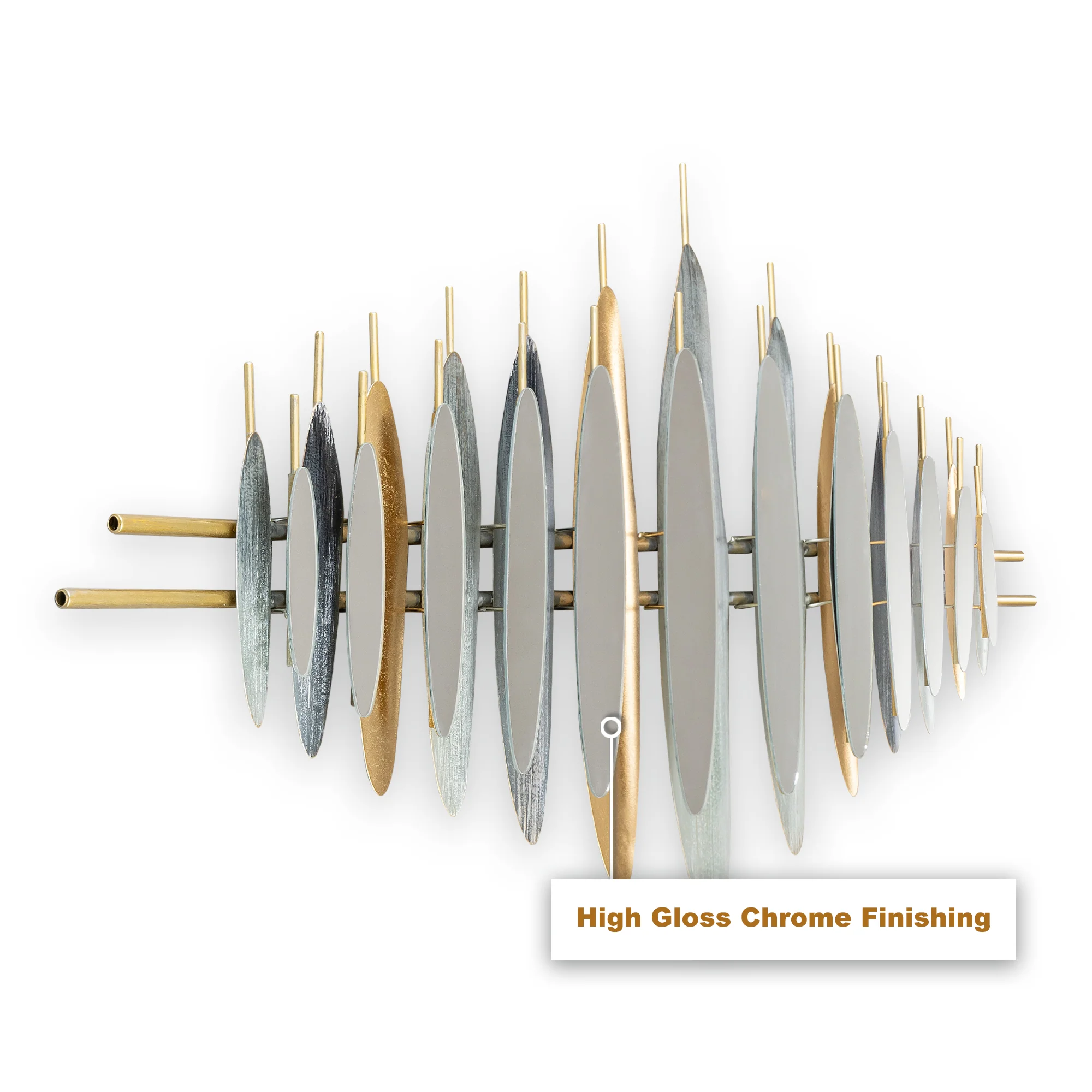 Sculptural Wave Metal Wall Art Panel - Image 2