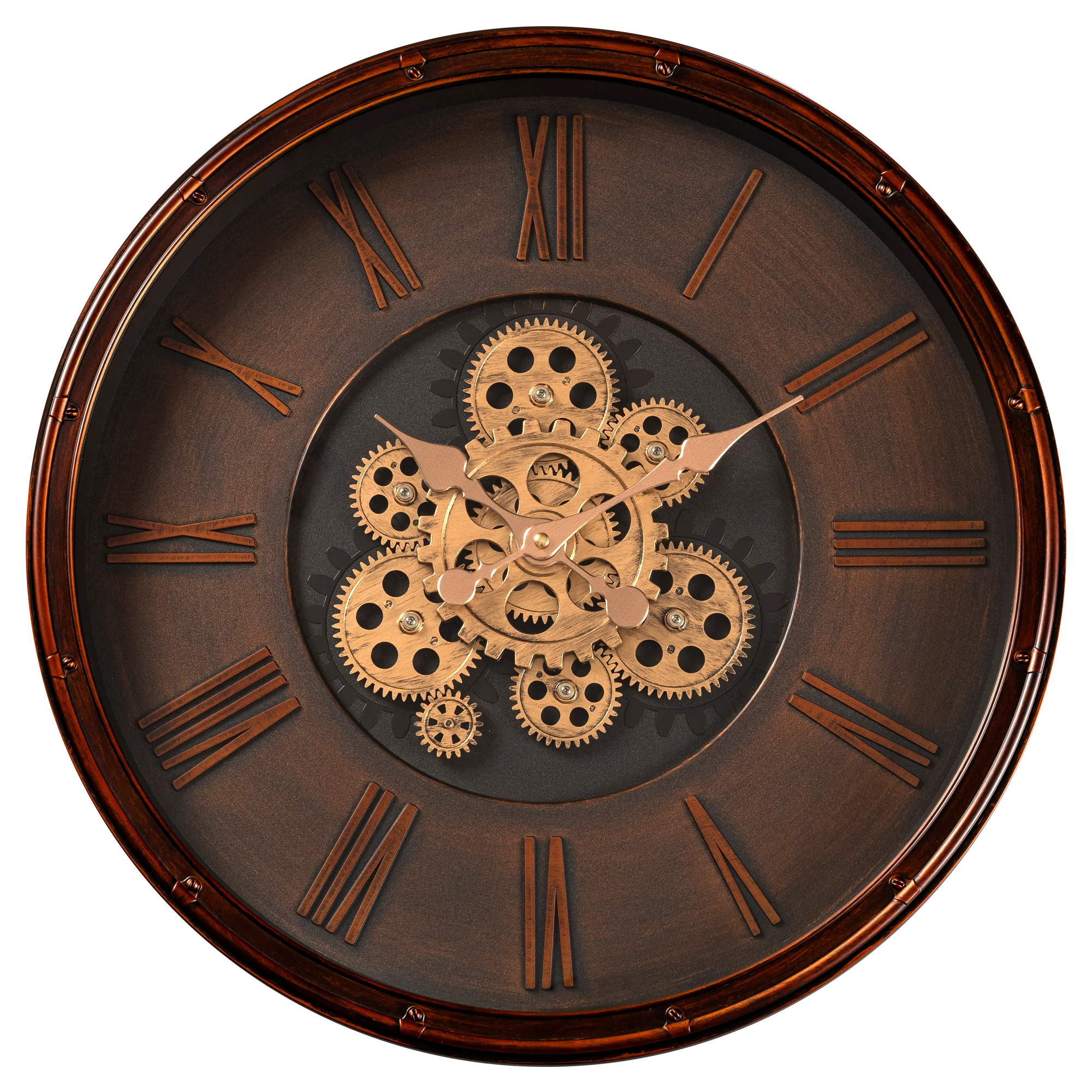 Second Sight Luxury Designer Wall Clocks for the Home With Moving Gear Mechanism Buy Wall Clock Online (Bronze) - Image 3