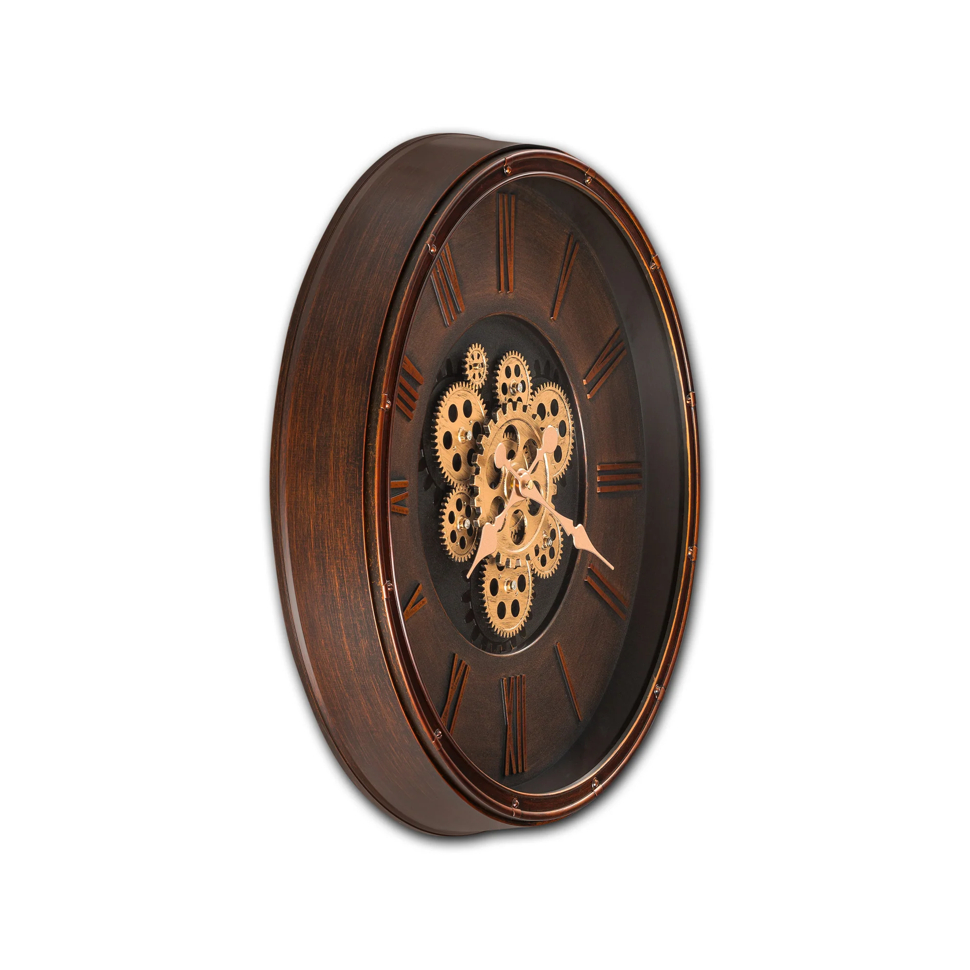 Second Sight Luxury Designer Wall Clocks for the Home With Moving Gear Mechanism Buy Wall Clock Online (Bronze) - Image 4