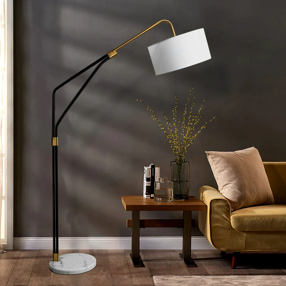 Serene Lotus Blossom Designer Floor Lamp - Image 2