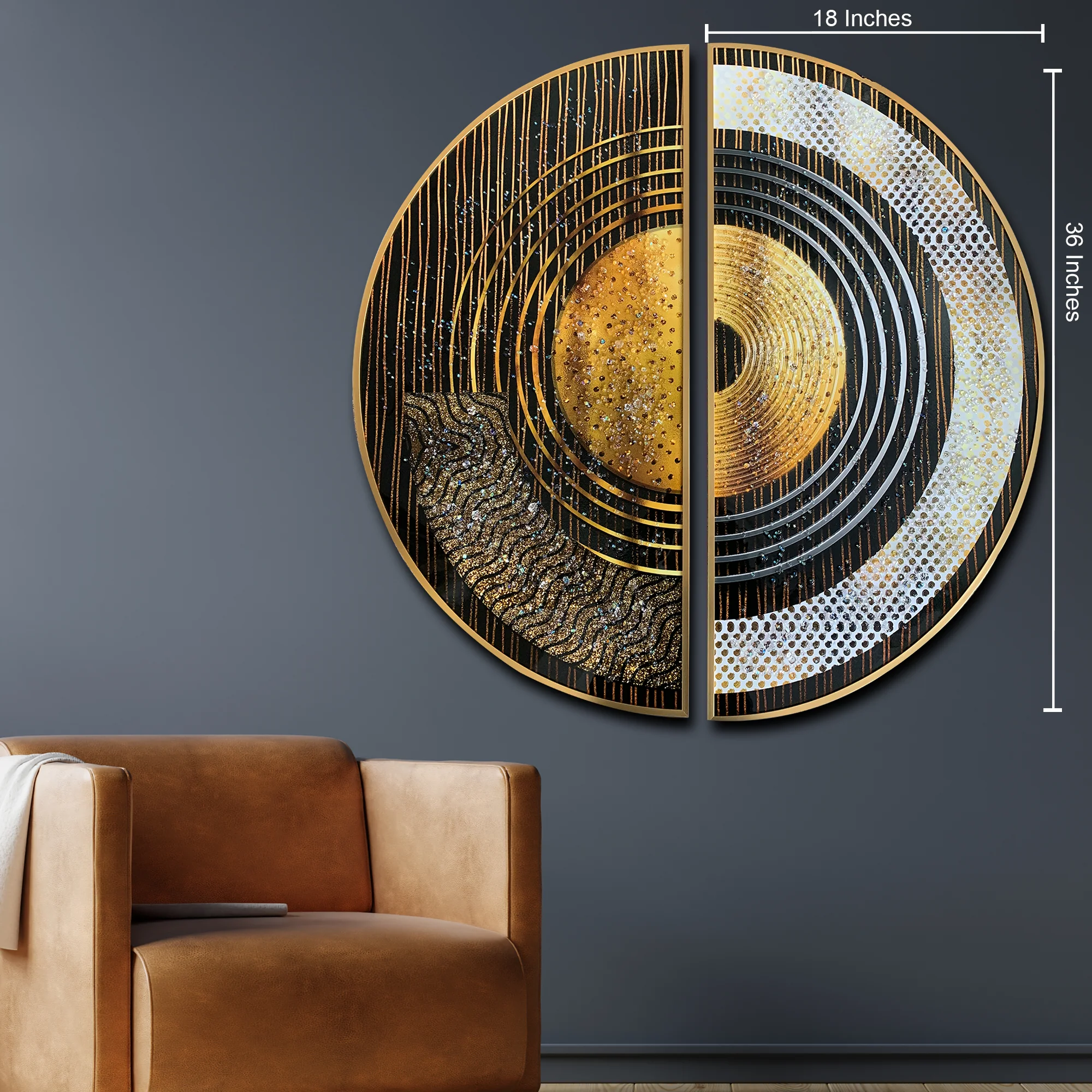 Solar Eclipse Elegance Crystal Glass Decorative Wall Painting Bedroom & Wall Decoration items - Image 2