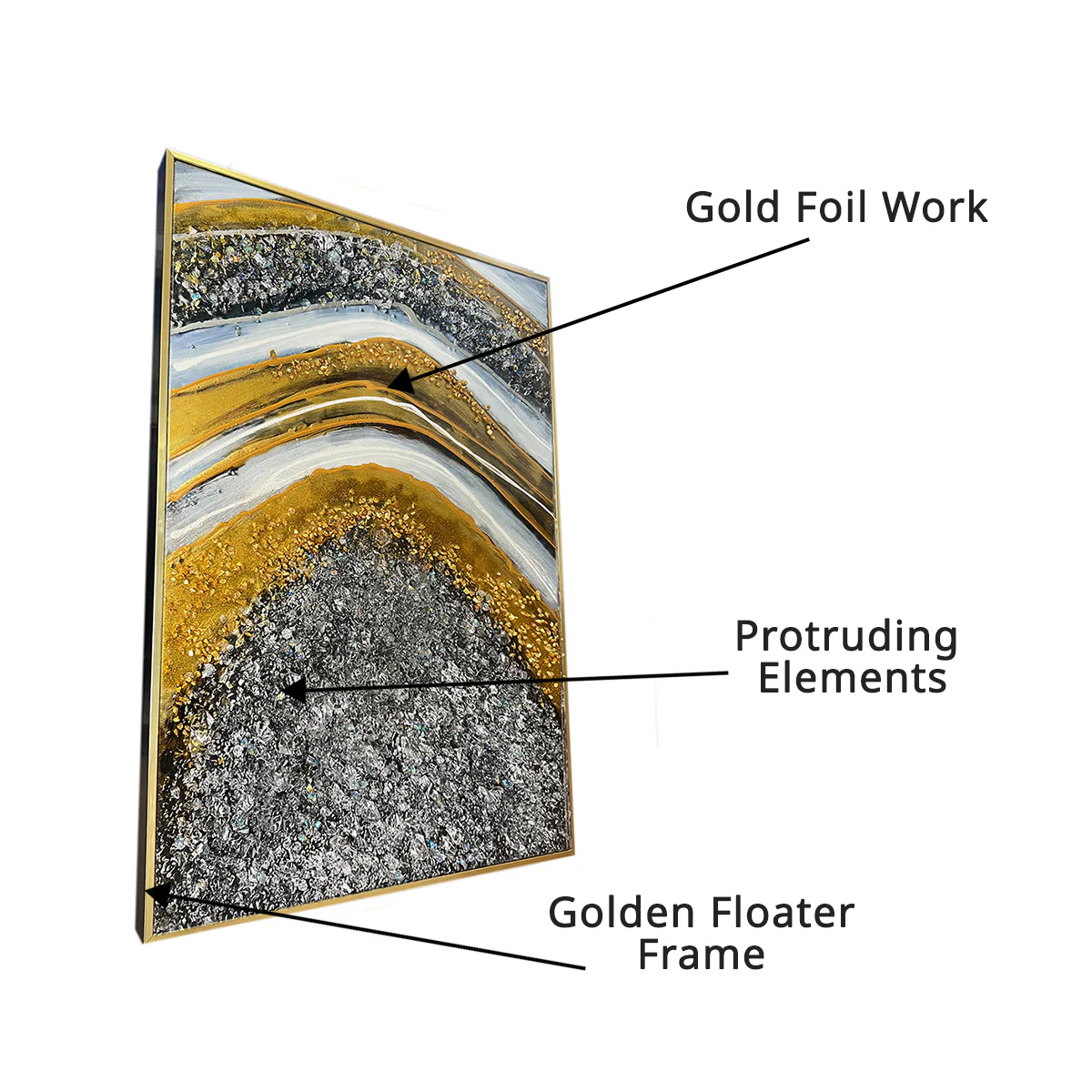 Sparkling Cascade Resin Art Wall Painting - Set of 3 - Image 2