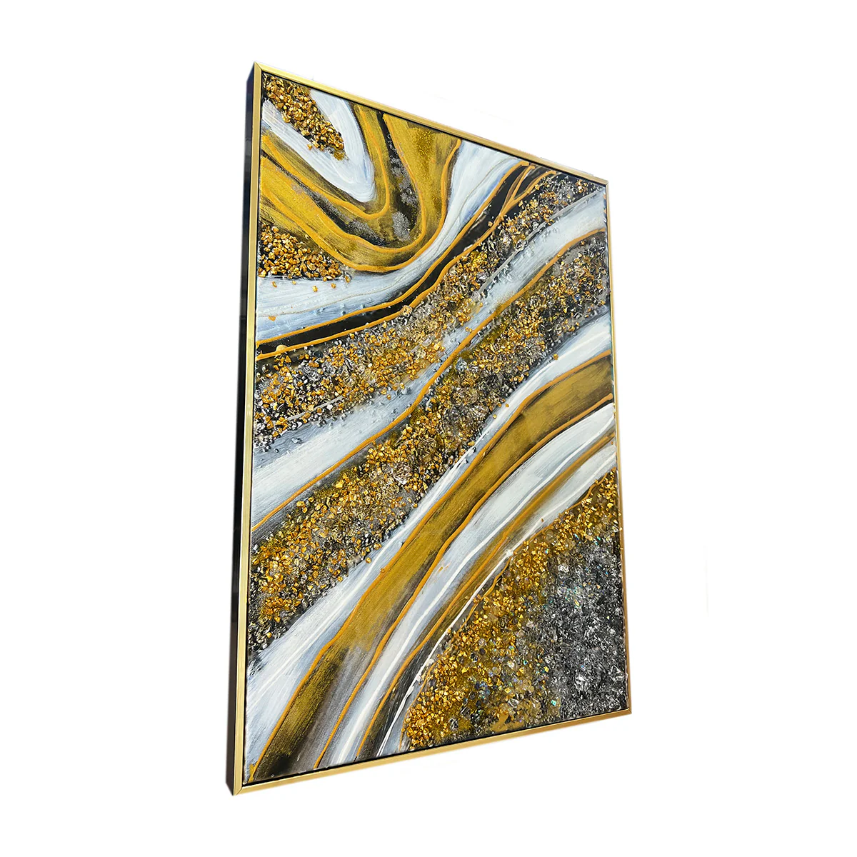 Sparkling Cascade Resin Art Wall Painting - Set of 3 - Image 4