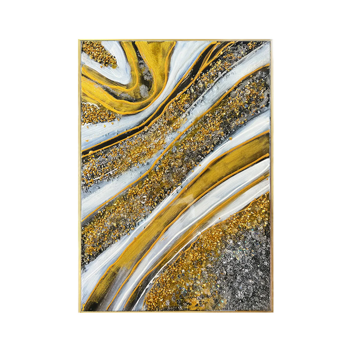 Sparkling Cascade Resin Art Wall Painting - Set of 3 - Image 5