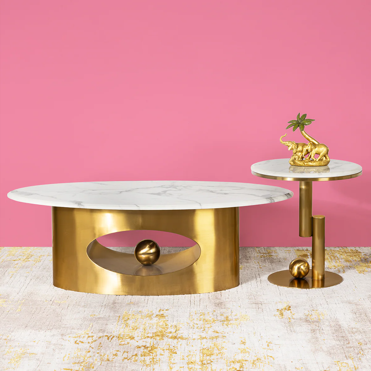 Spectra Eye Coffee Table - Set of 2 (Stainless Steel) - Image 3