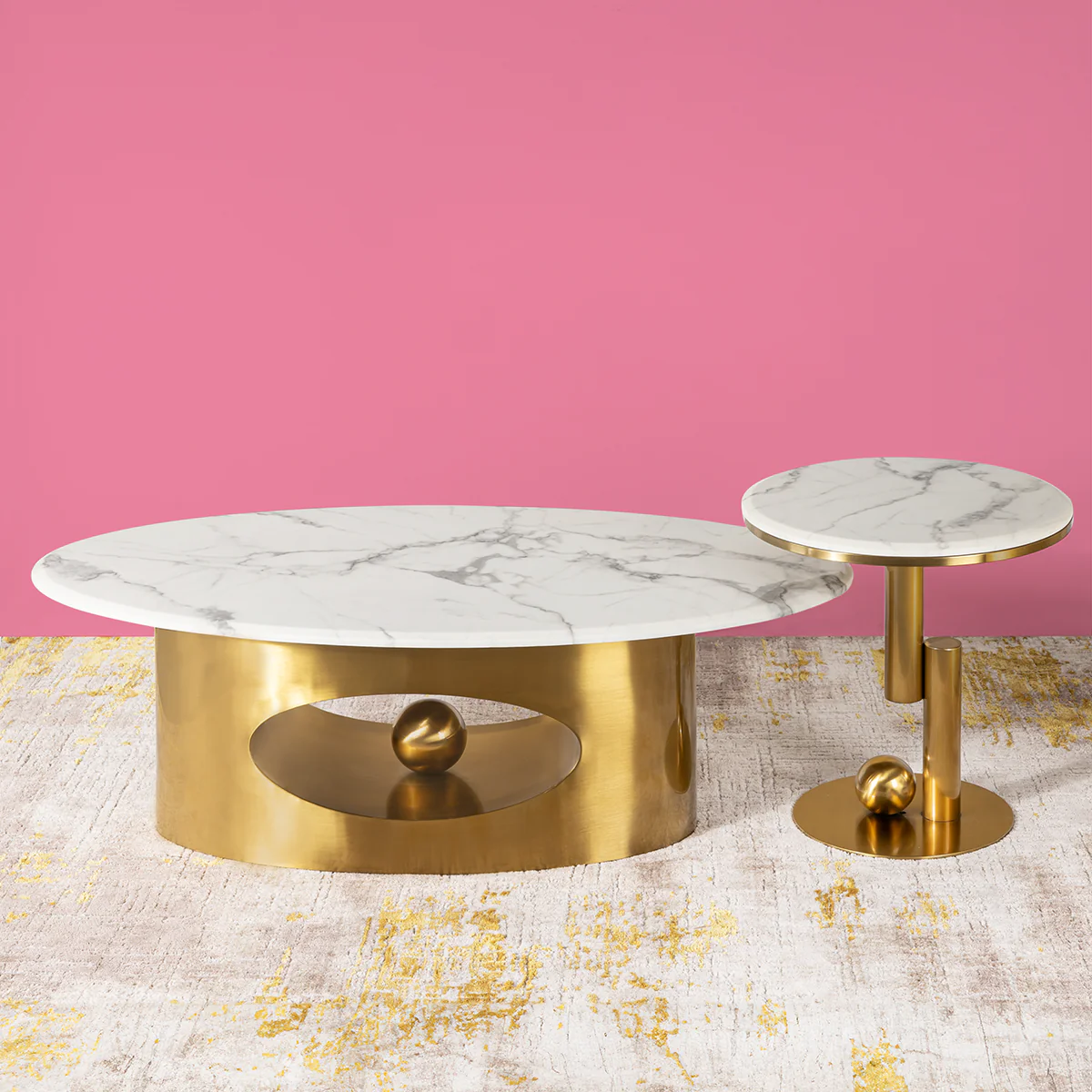 Spectra Eye Coffee Table - Set of 2 (Stainless Steel) - Image 5